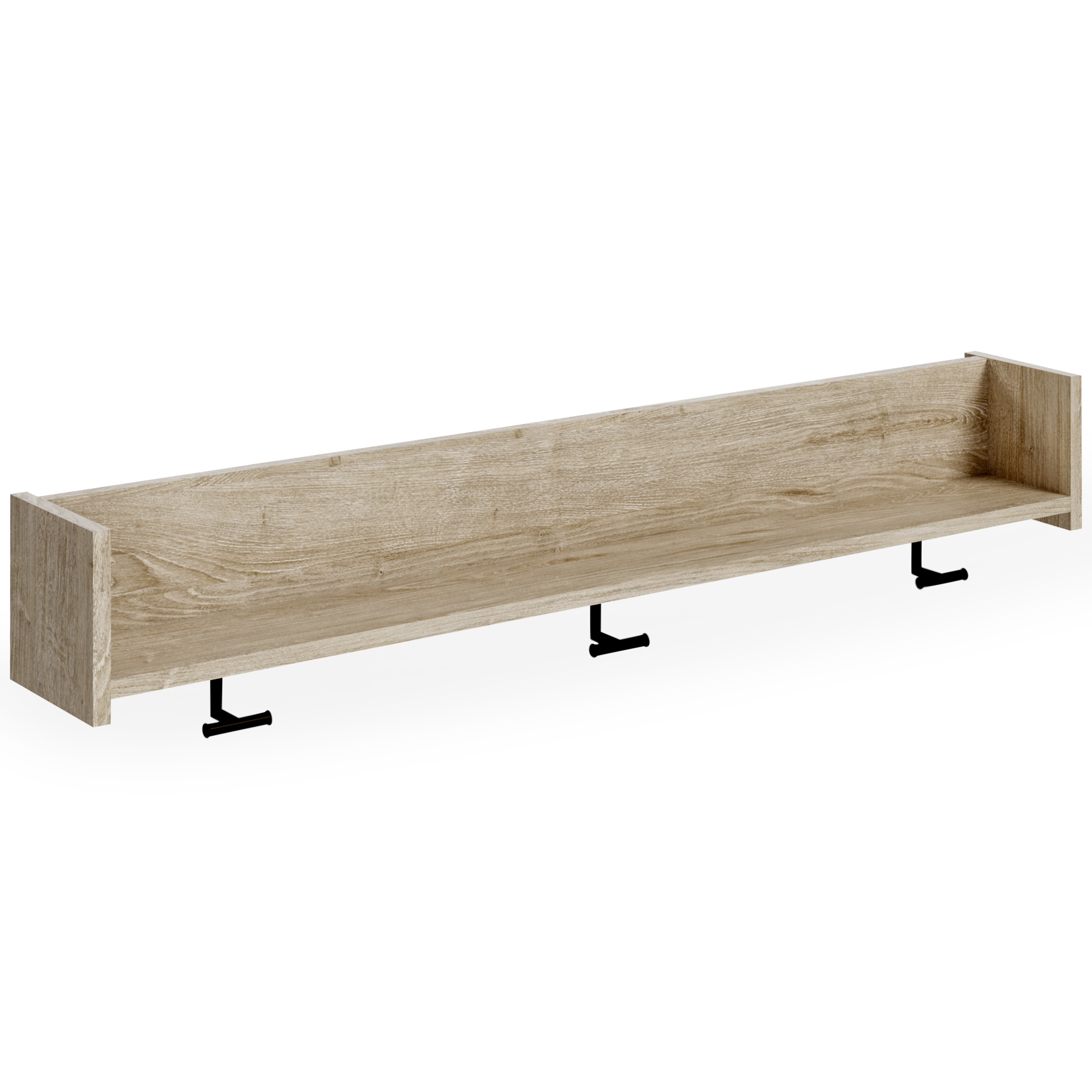Ashley Furniture Oliah Natural Wall Mounted Coat Rack With Shelf