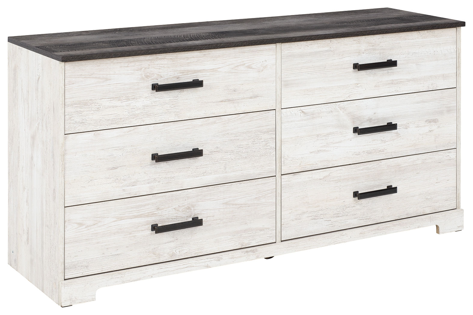 Ashley Furniture Shawburn Whitewash Charcoal Gray Six Drawer Dresser