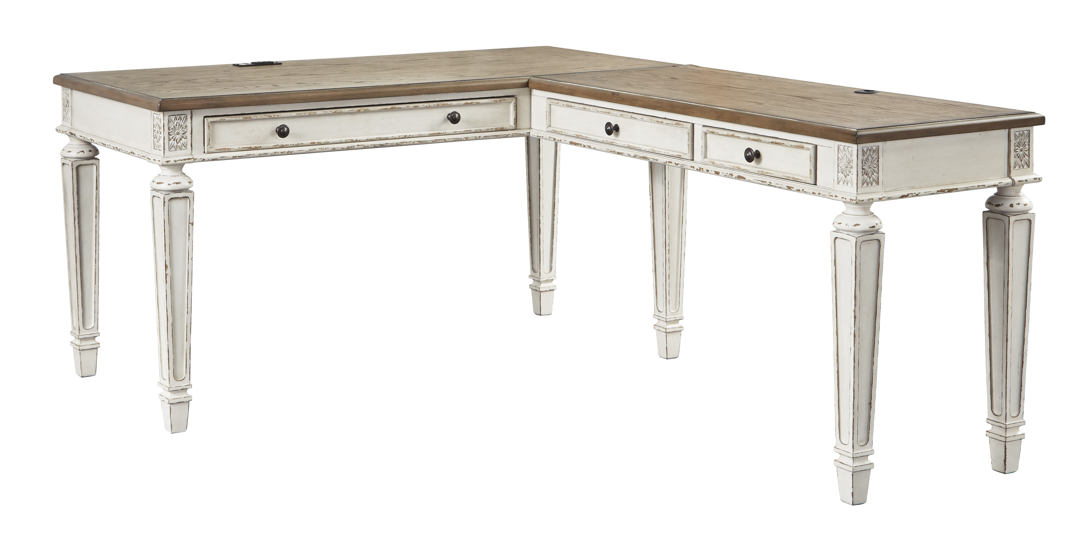 Ashley Furniture Realyn Casual Two Tone Office L Desk