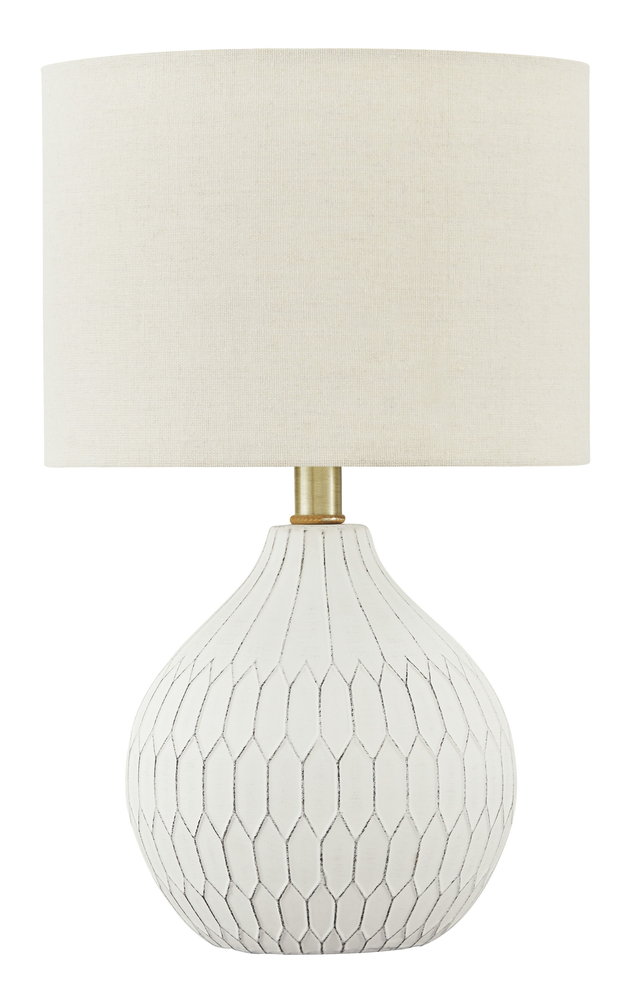 Ashley Furniture Wardmont Contemporary White Ceramic Ceramic Table Lamp