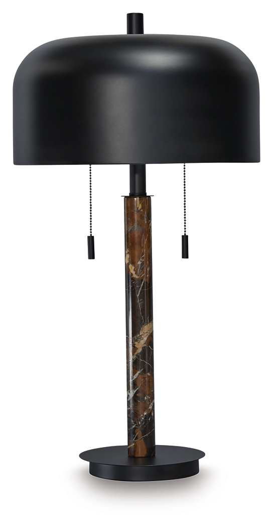 Ashley Furniture Alanbert Brown Black Metal Table Lamp