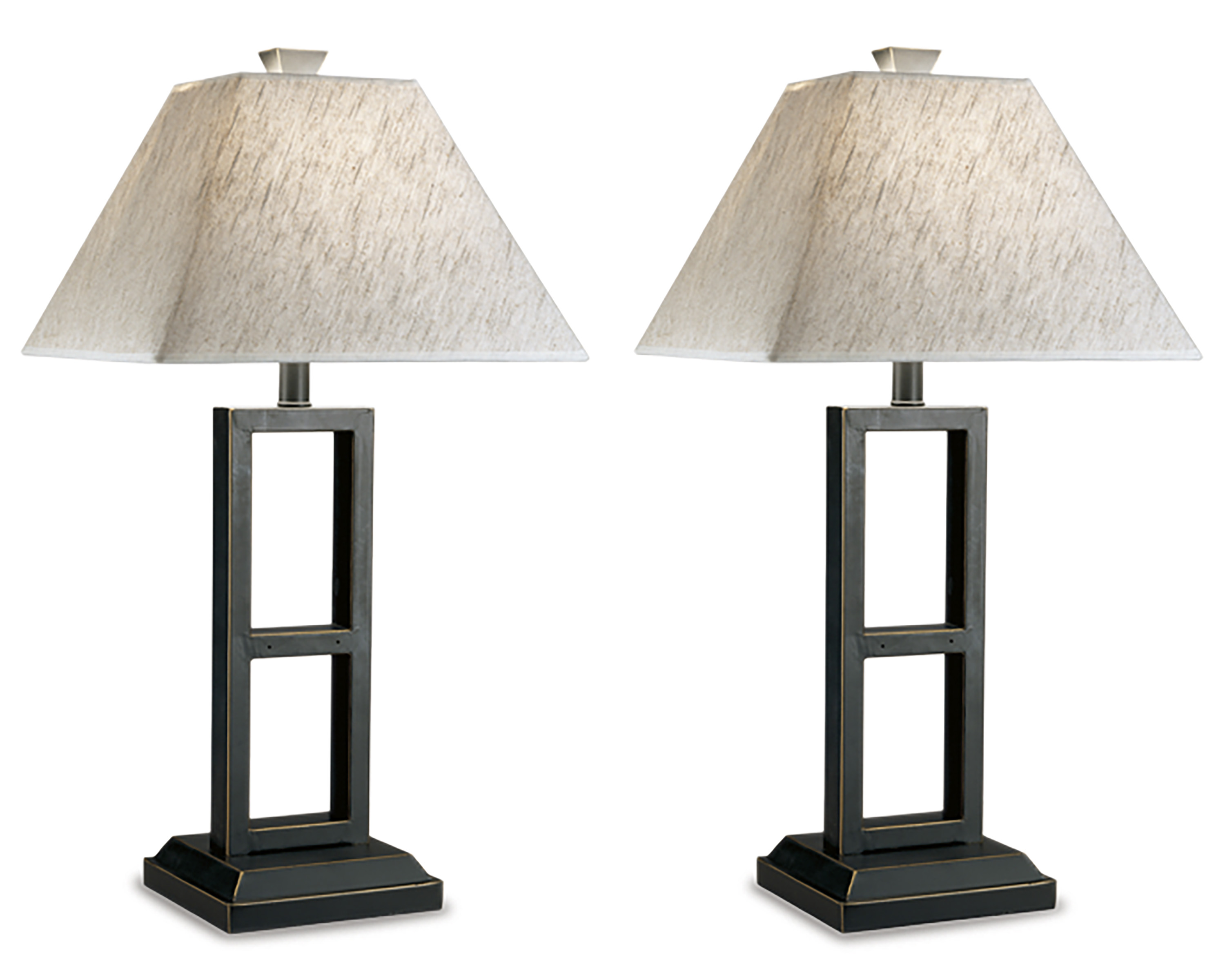 2 Ashley Furniture Deidra Black Metal Table Lamps