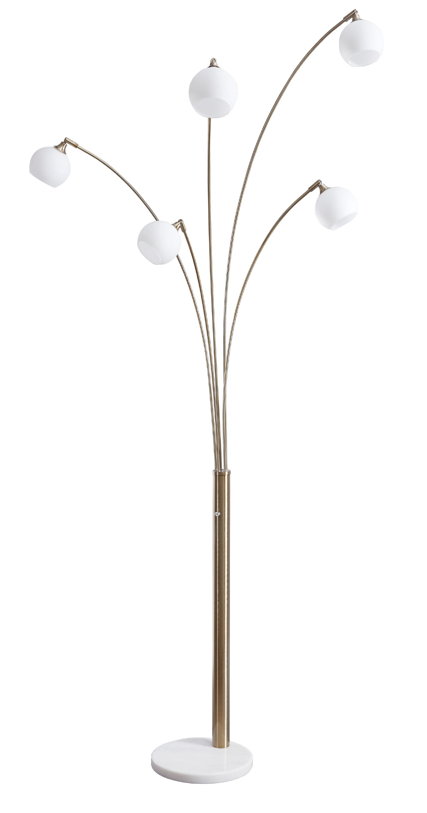 Ashley Furniture Taliya Champagne White Metal Arc Lamp