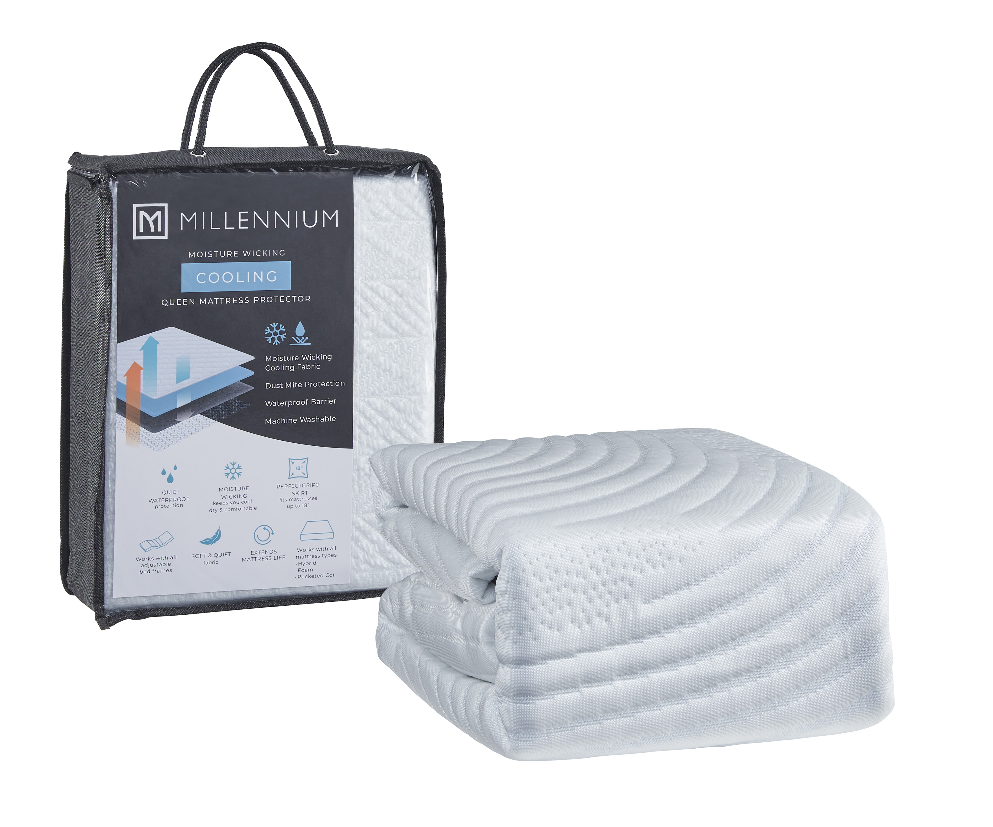 Ashley Furniture Extra Cooling White Full Mattress Protector