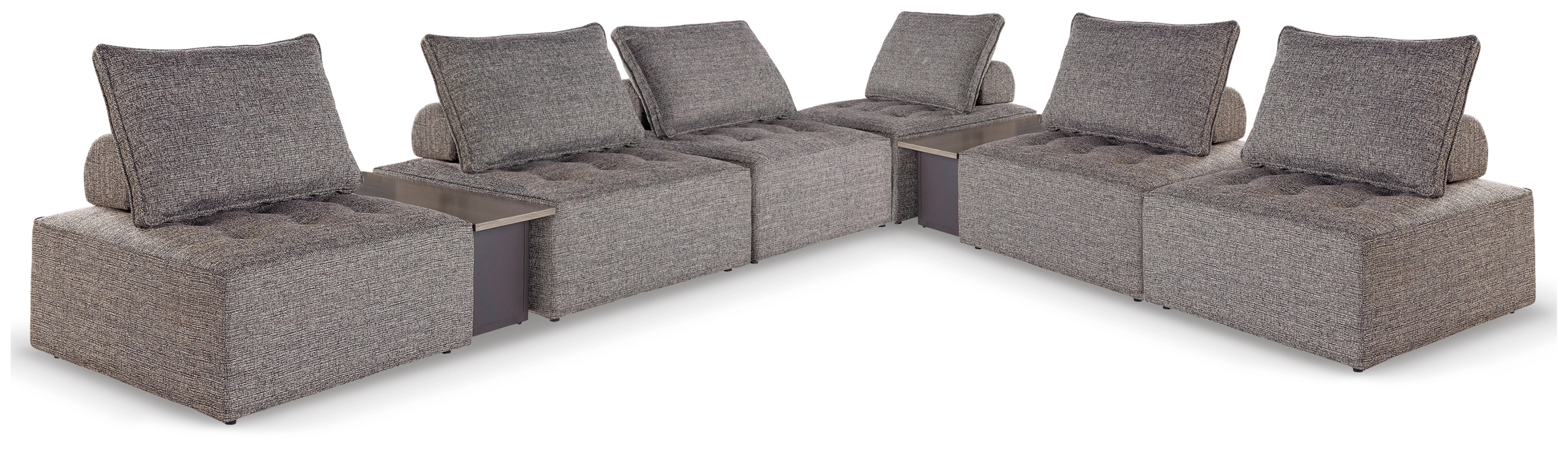 Ashley Furniture Bree Zee Brown 8pc Outdoor Modular Seating Sectional With ...