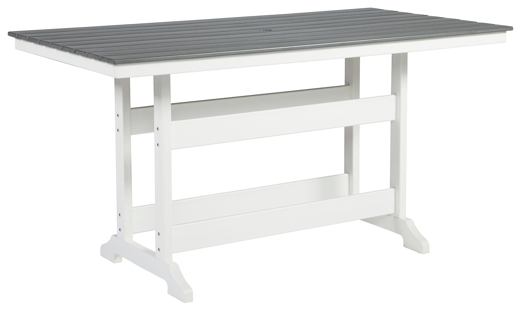 Ashley Furniture Transville Gray White Outdoor Rectangle Counter Table