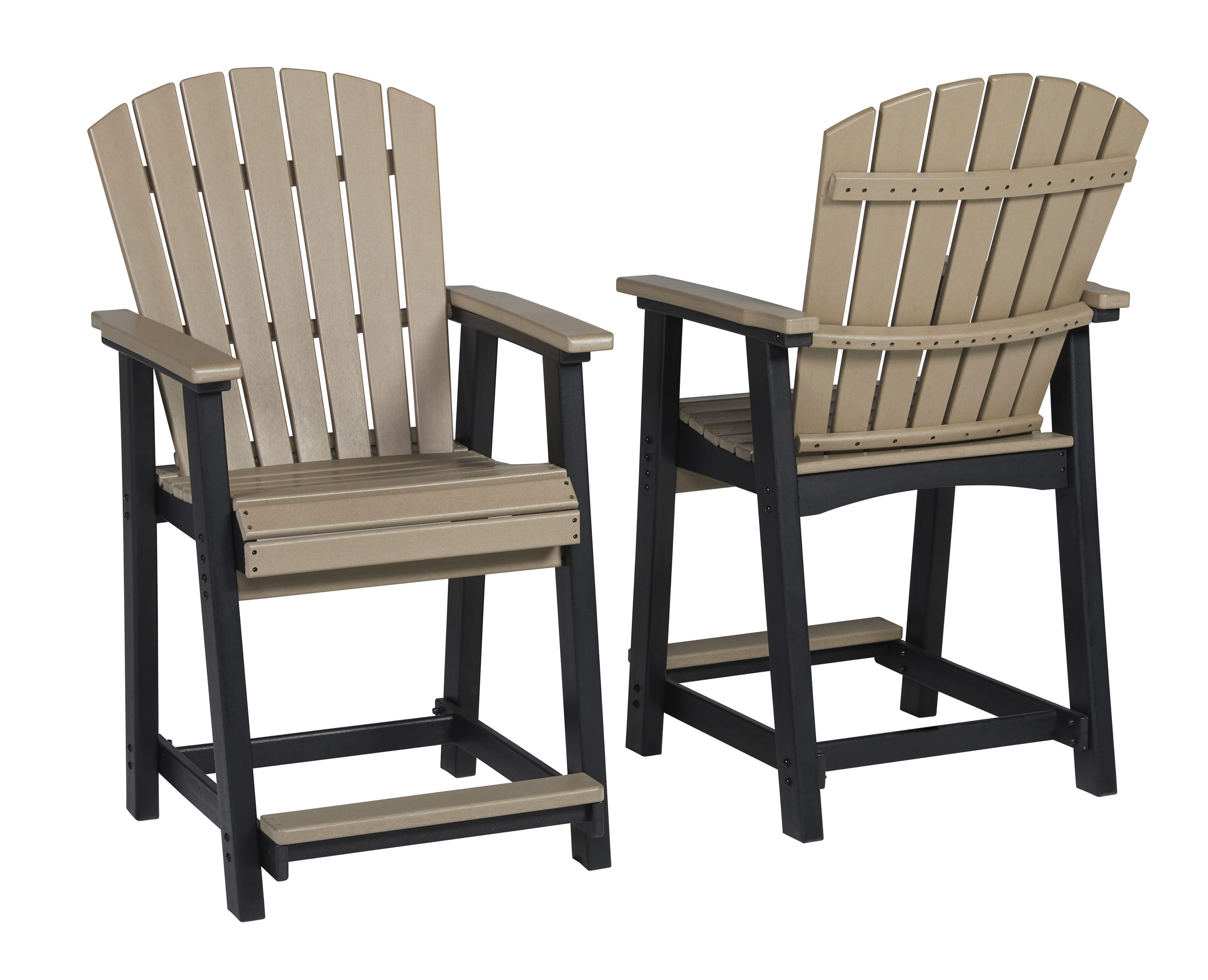 2 Ashley Furniture Fairen Trail Black Driftwood Barstools