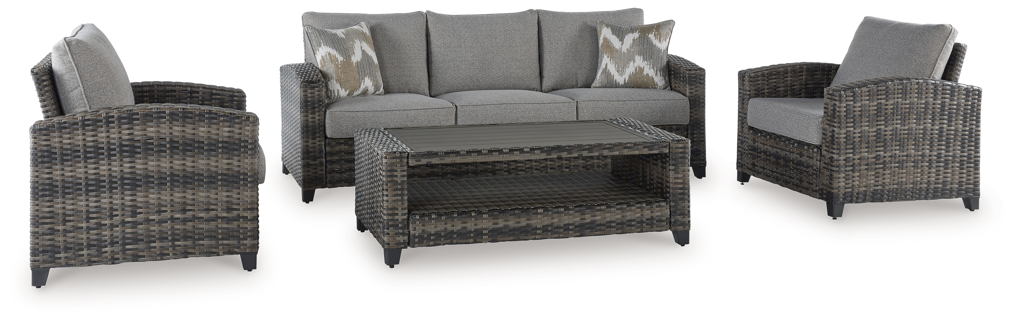 Ashley Furniture Oasis Court Gray 4pc Outdoor Set