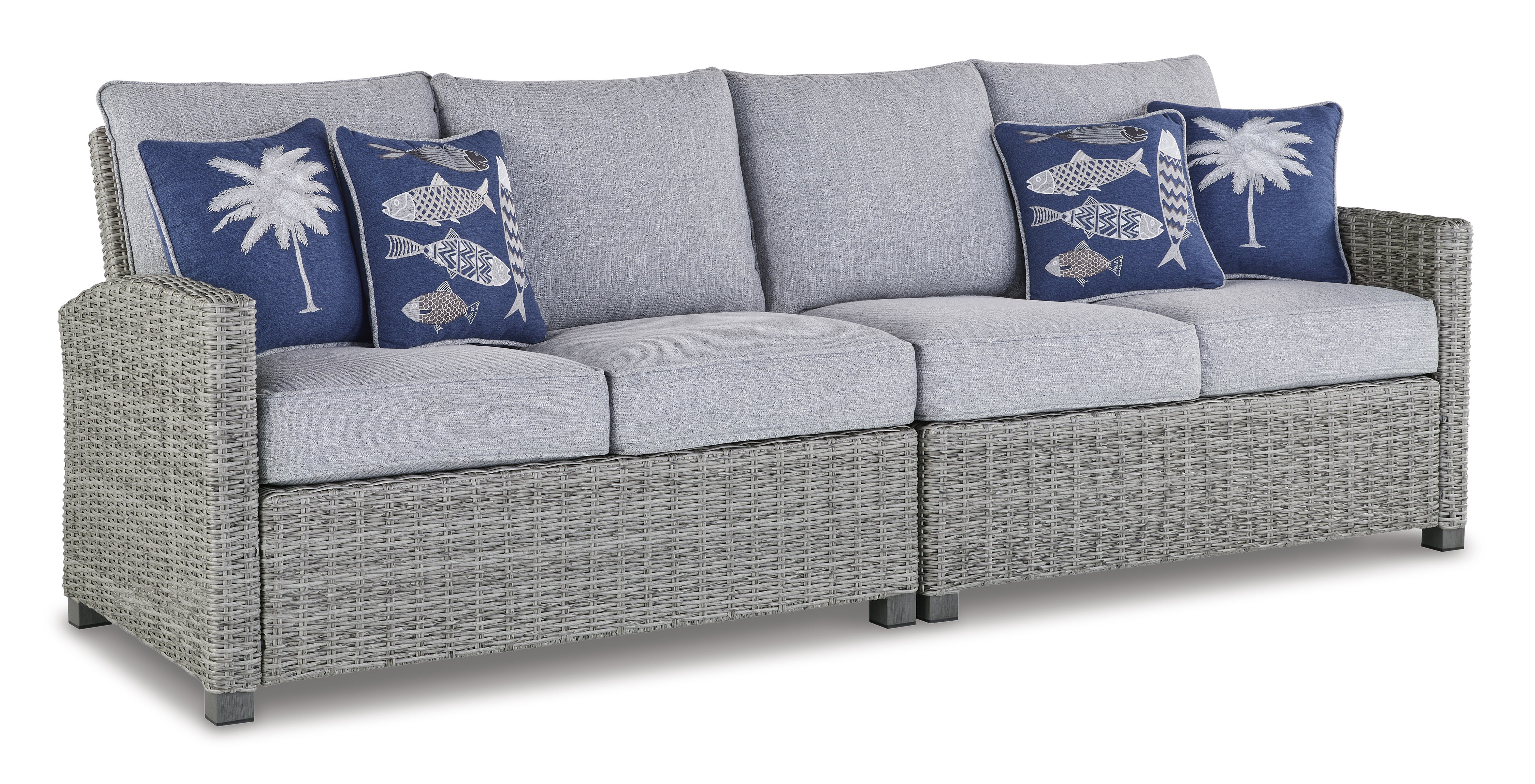 Ashley Furniture Naples Beach Light Gray RAF And LAF Loveseat With Cushion