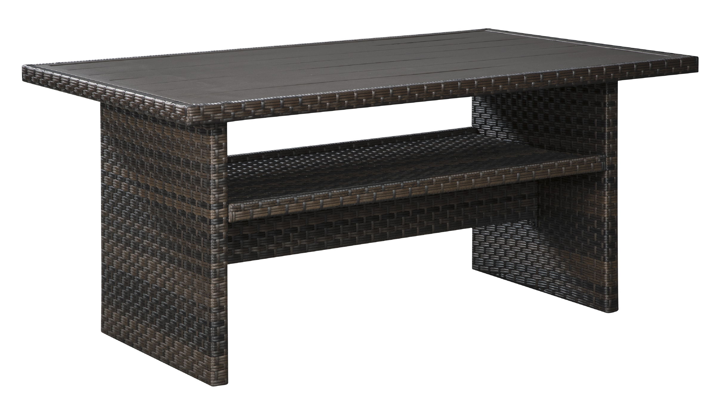 Ashley Furniture Easy Isle Dark Brown Beige Outdoor Dining Table