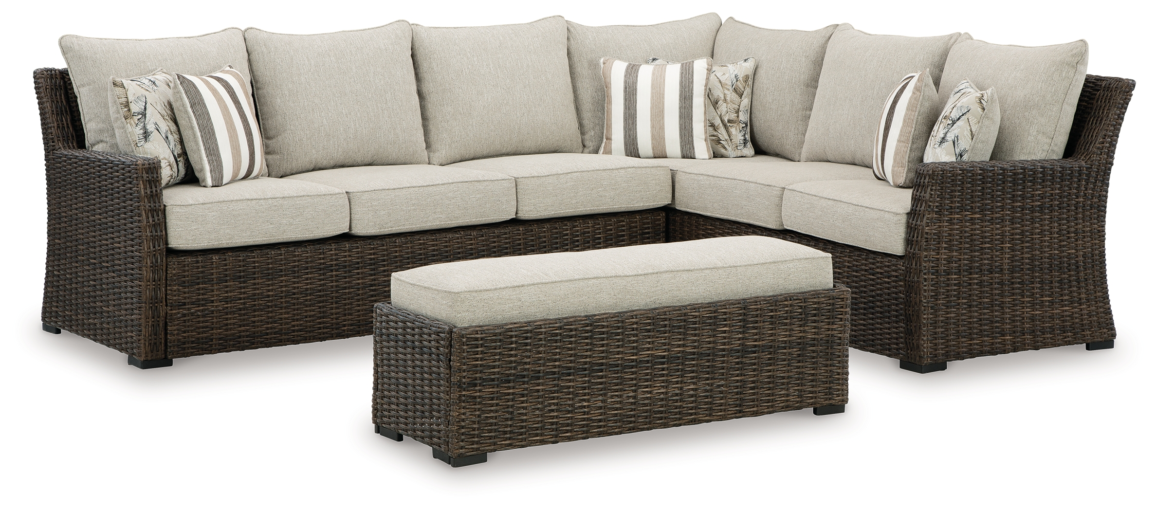 Ashley Furniture Brook Ranch Brown 3pc Outdoor Sectional