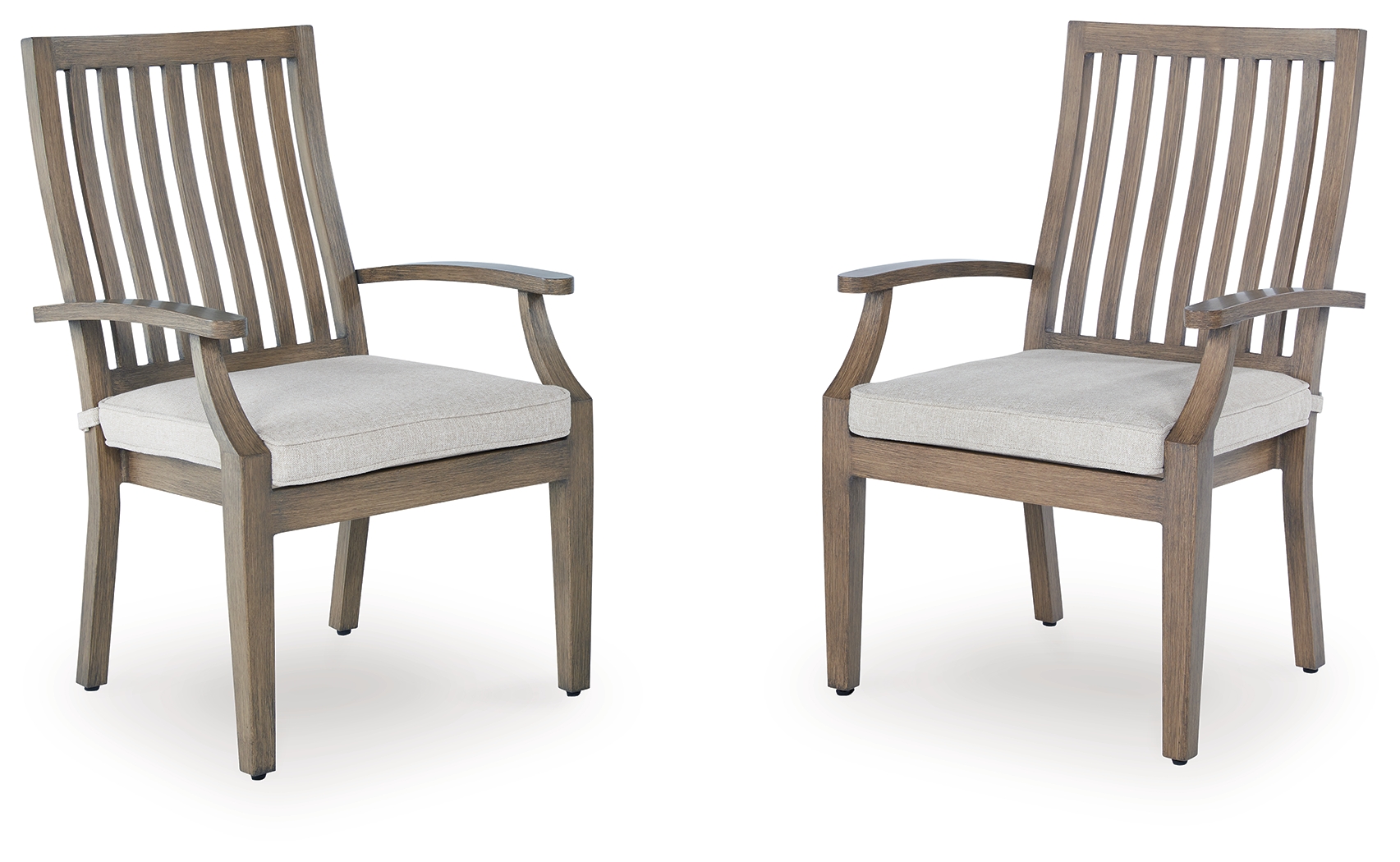2 Ashley Furniture Rainier Ranch Brown Beige Arm Chairs With Cushion