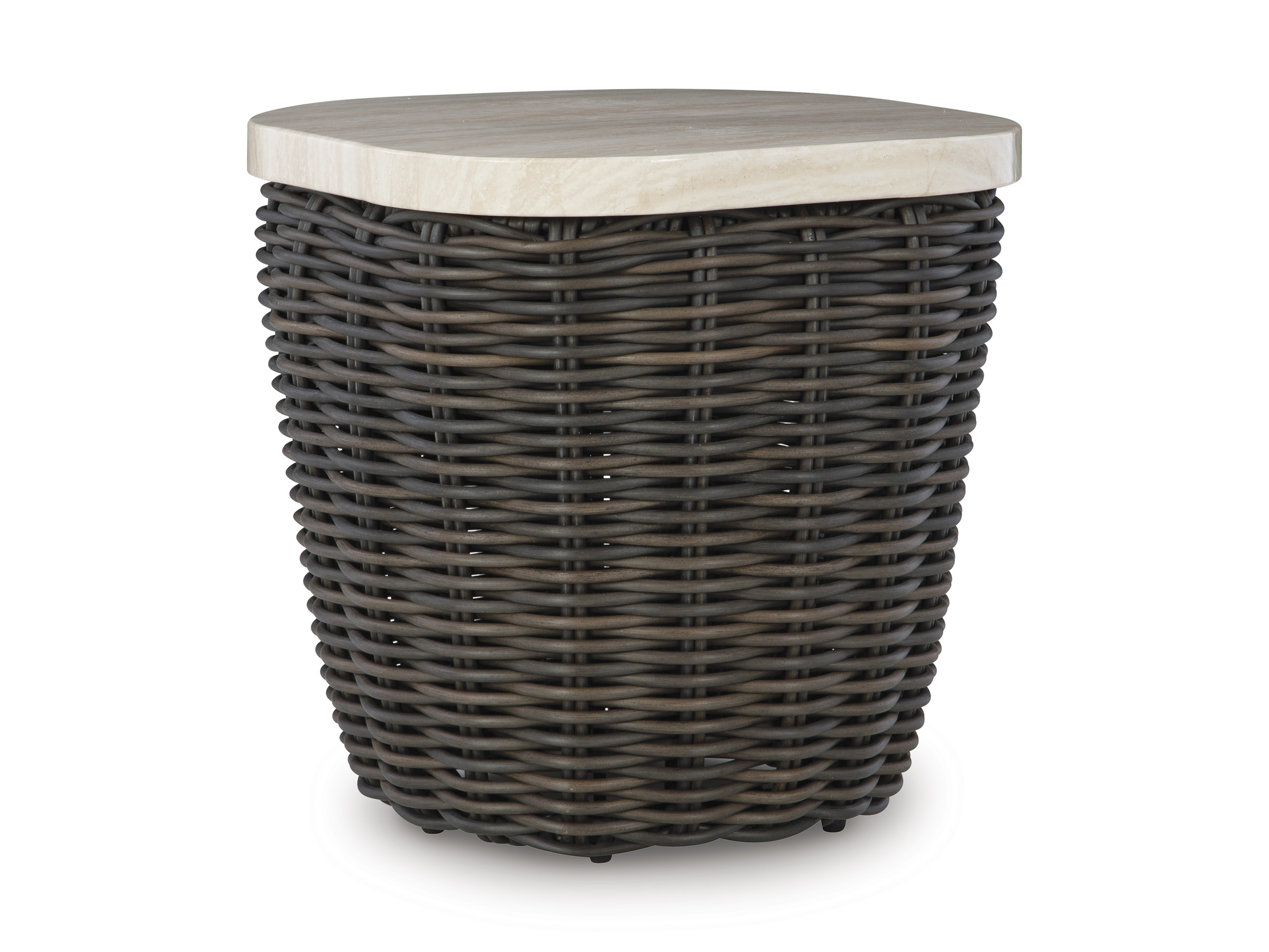 Ashley Furniture Kimora Beige Dark Brown Square End Table
