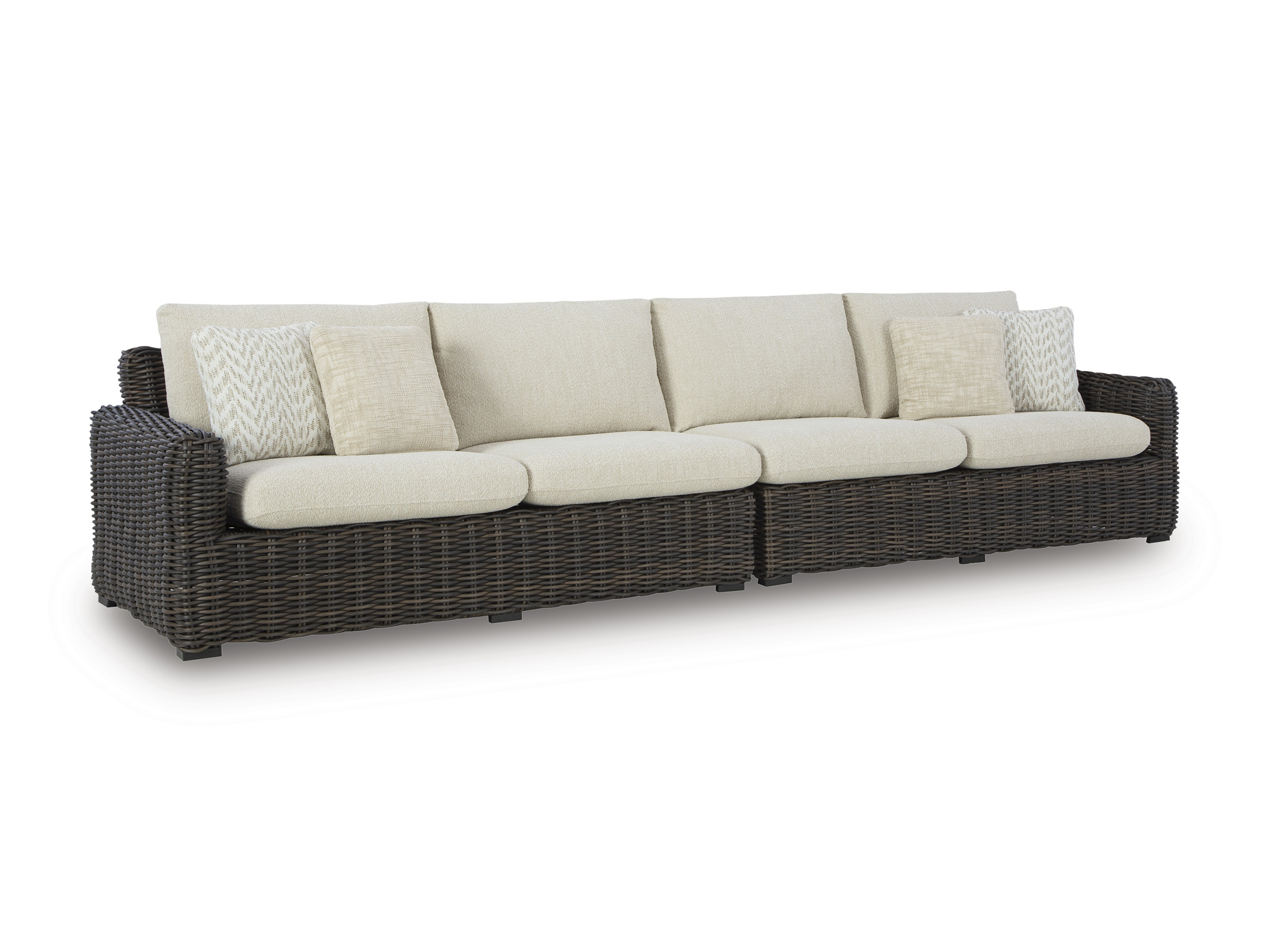 Ashley Furniture Kimora Beige Dark Brown RAF LAF Loveseat With Cushion