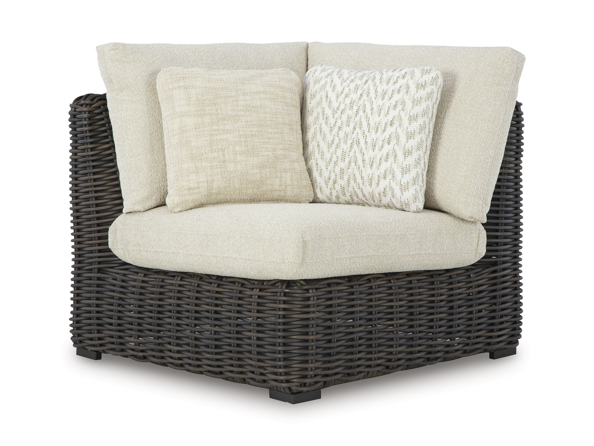 Ashley Furniture Kimora Beige Dark Brown Corner With Cushion