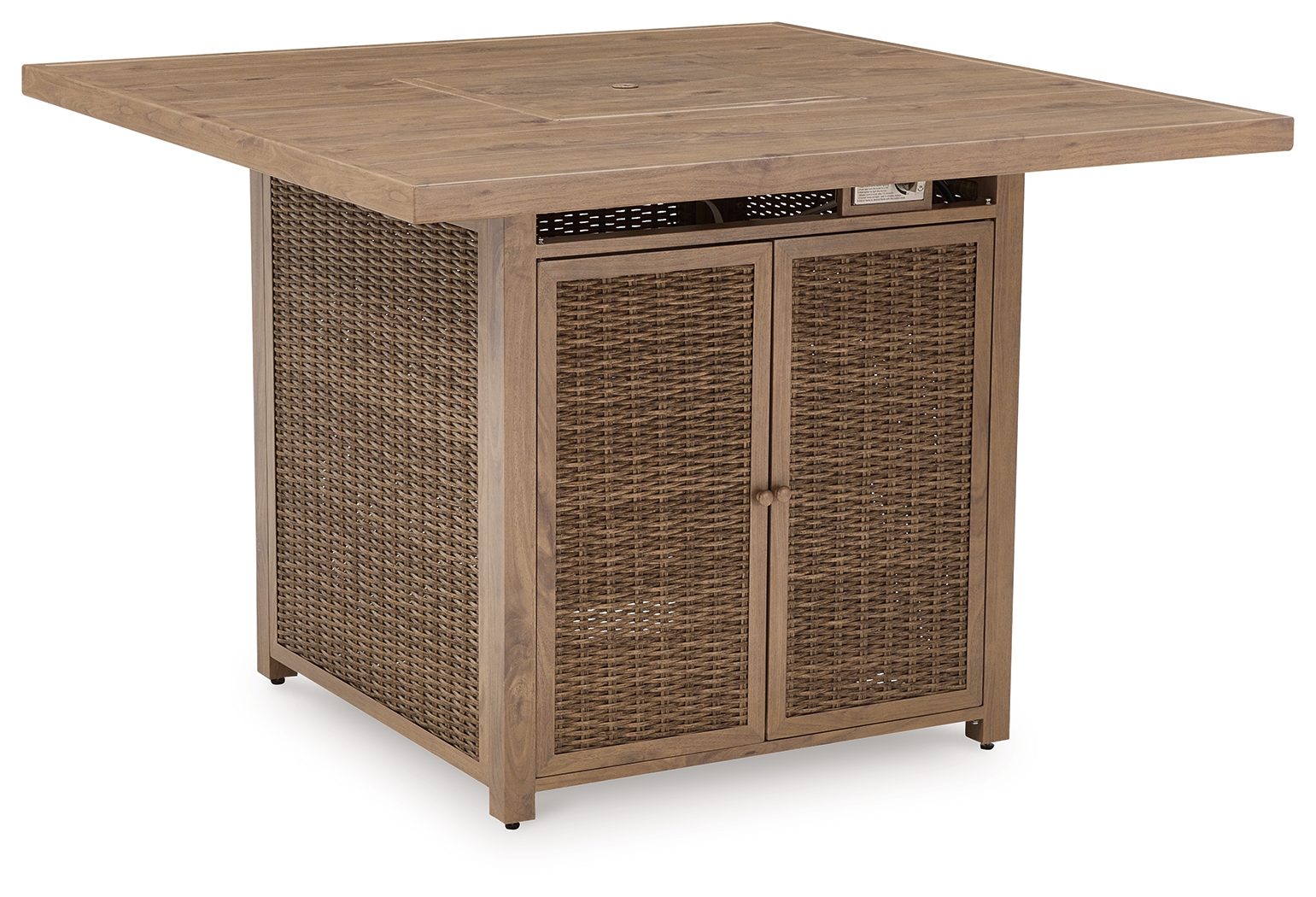 Ashley Furniture Walton Bridge Driftwood Square Bar Table With Fire Pit