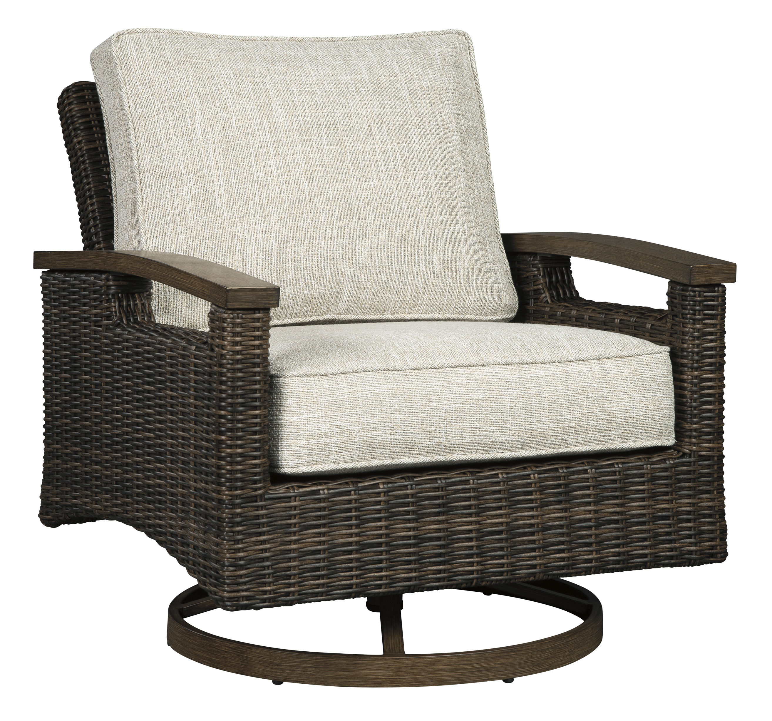 2 Ashley Furniture Paradise Trail Medium Brown Swivel Lounge Chairs