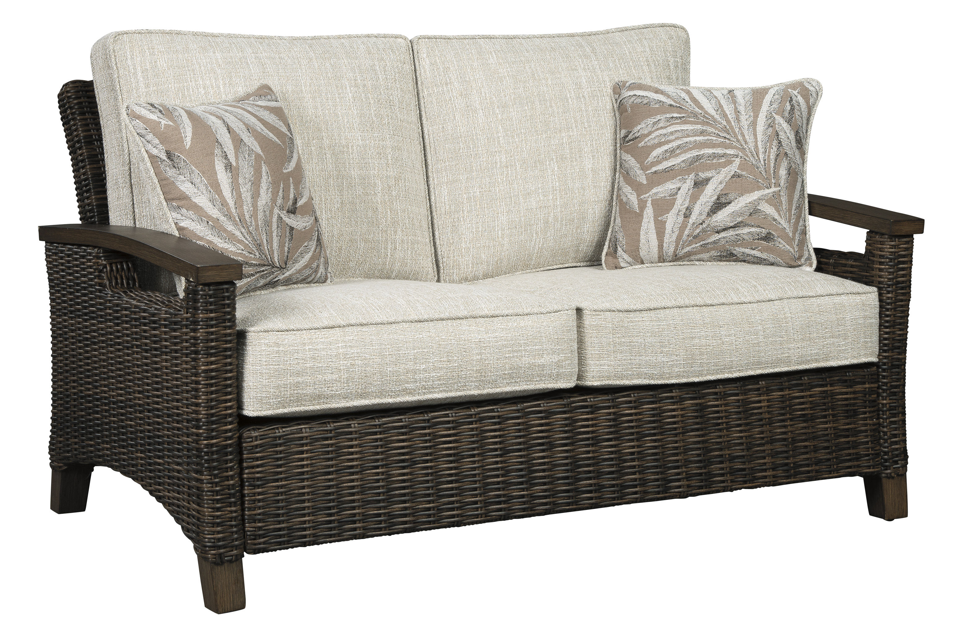 Ashley Furniture Paradise Trail Medium Brown Loveseat With Cushion