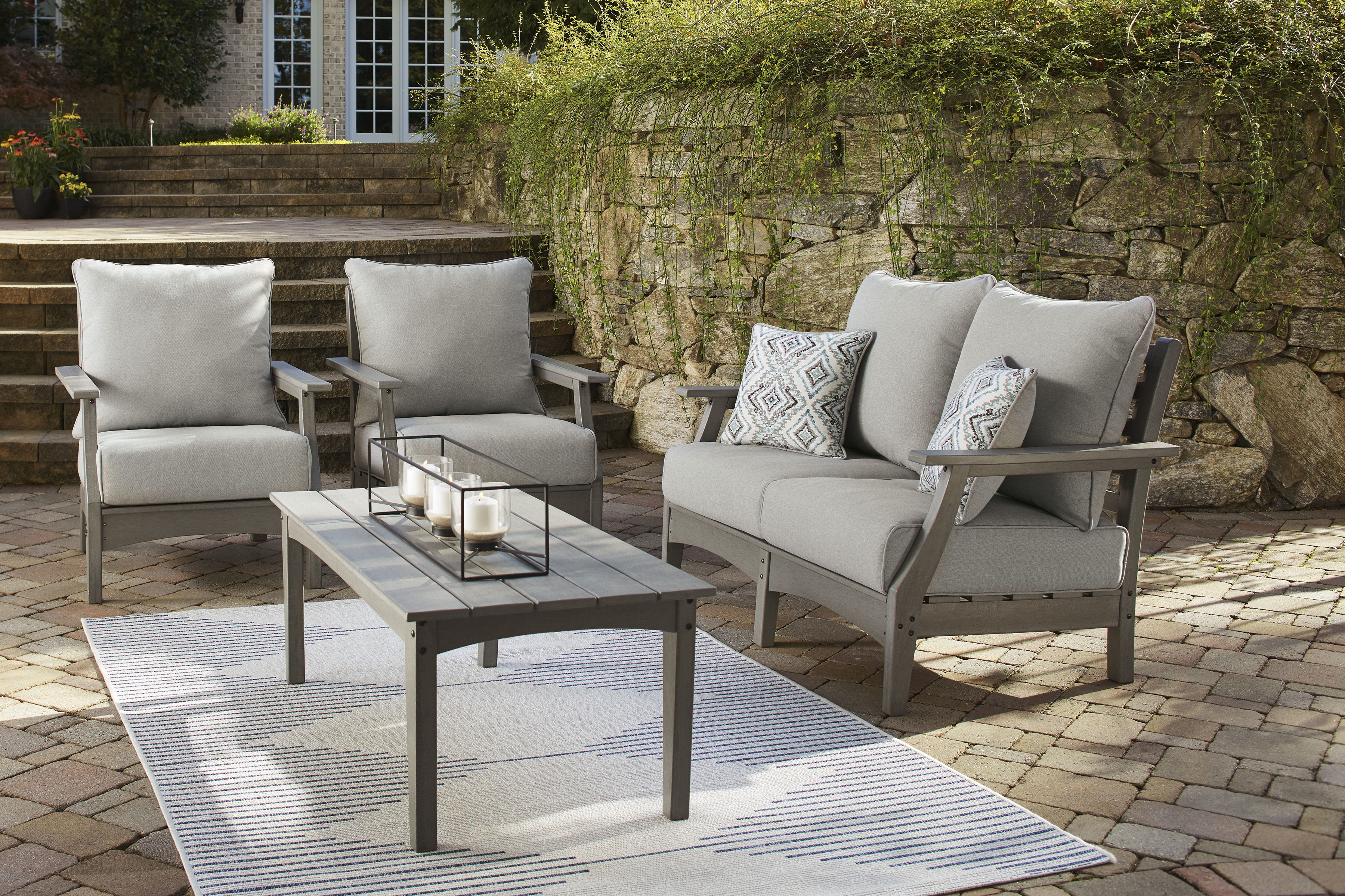 Visola Outdoor Lounge Chair Set - Thumbnail 4