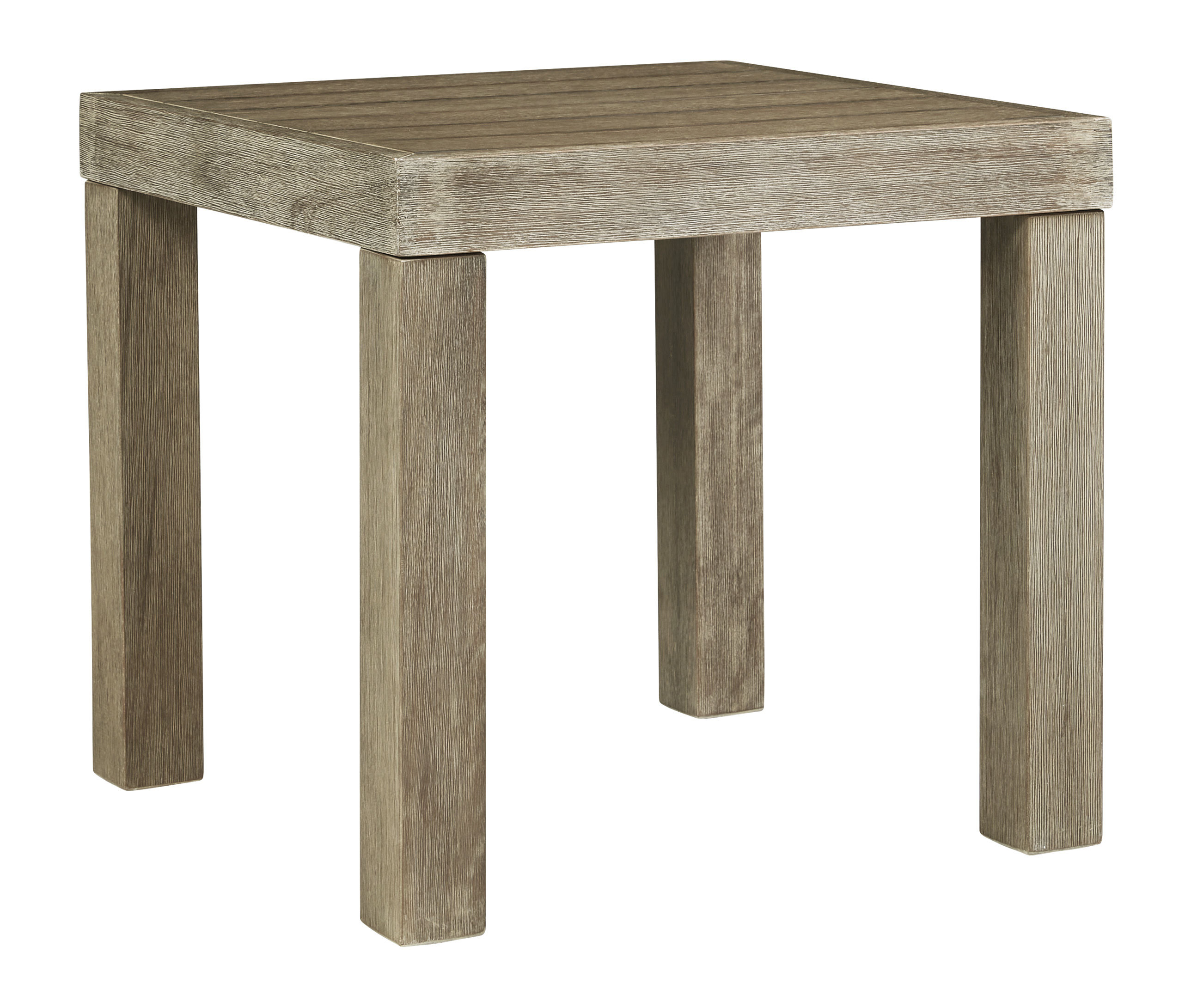 Ashley Furniture Silo Point Brown Wood Outdoor End Table
