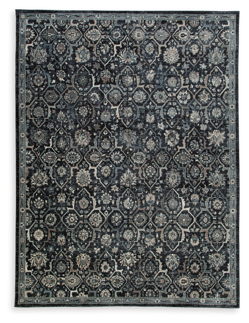 Ashley Furniture Hilcott Blue Cream Brown Large Rug