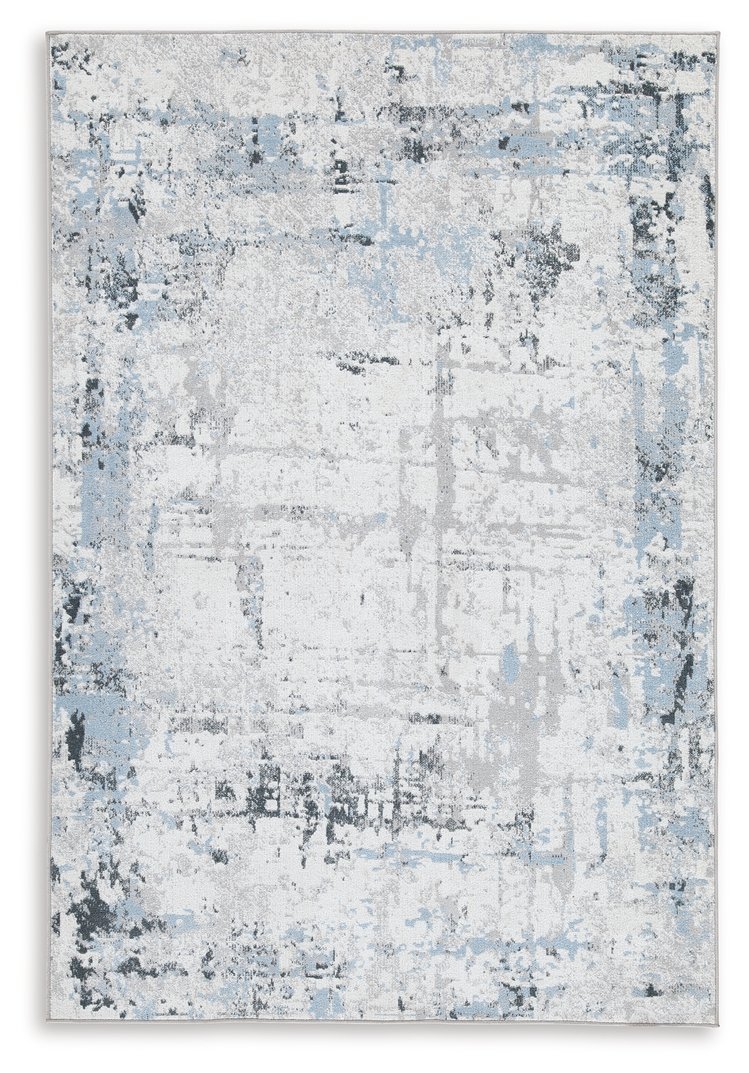 Ashley Furniture Emertonly Blue White Gray Washable Large Rug