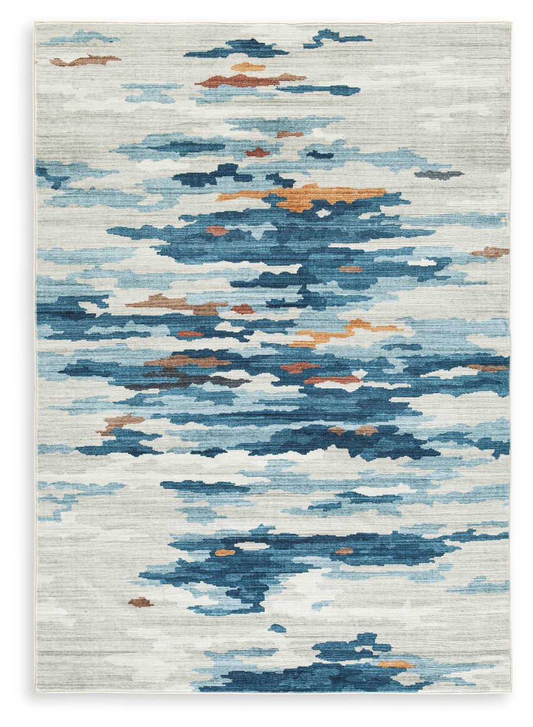 Ashley Furniture Vinlett Cream Blue Brown Washable Medium Rug