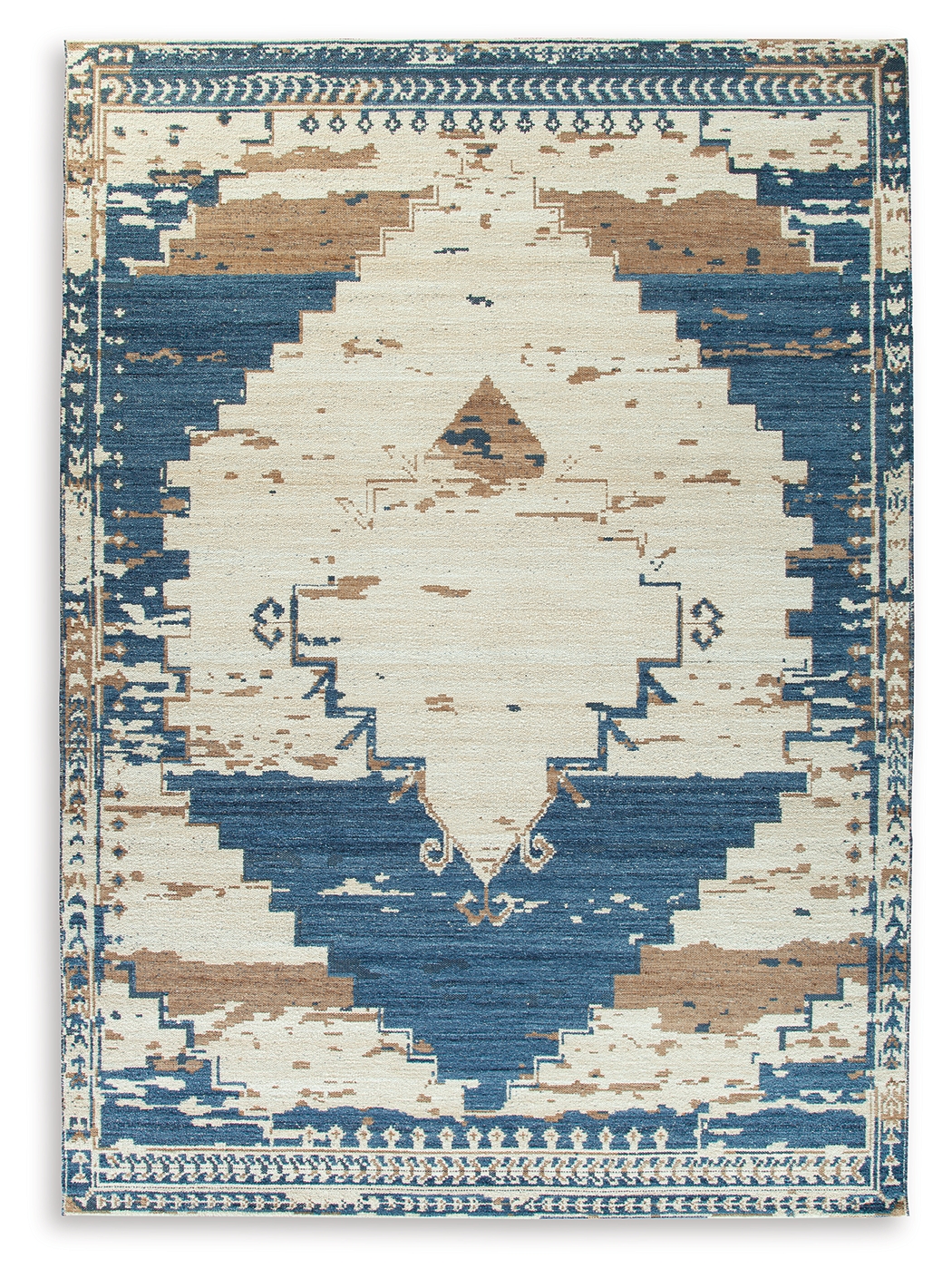 Ashley Furniture Varnler Blue Brown Tan Extra Large Rug