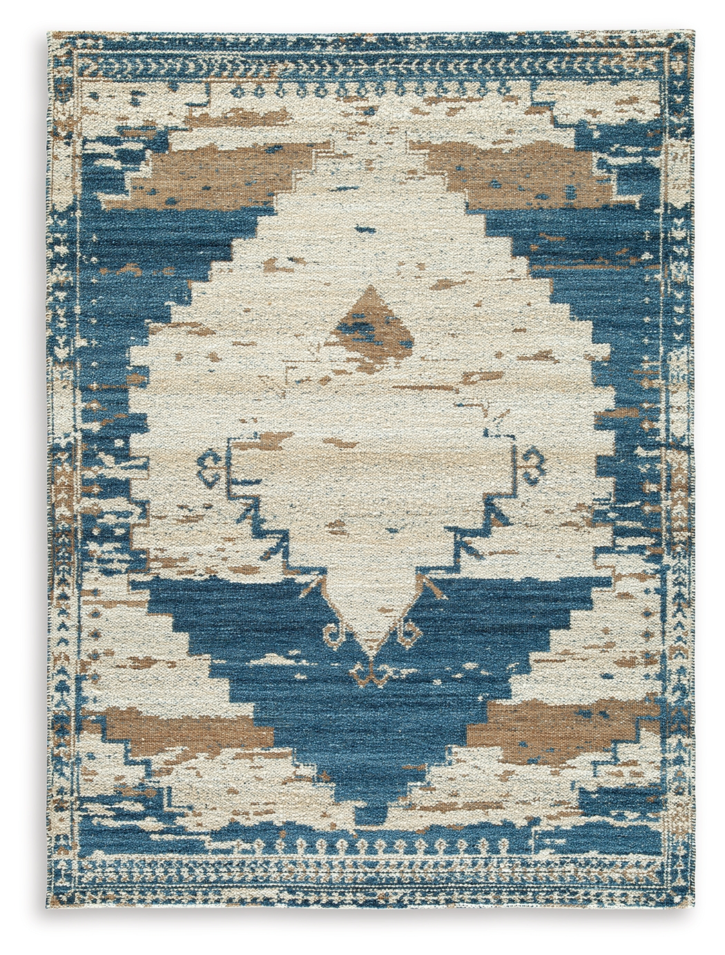 Ashley Furniture Varnler Blue Brown Tan Large Rug