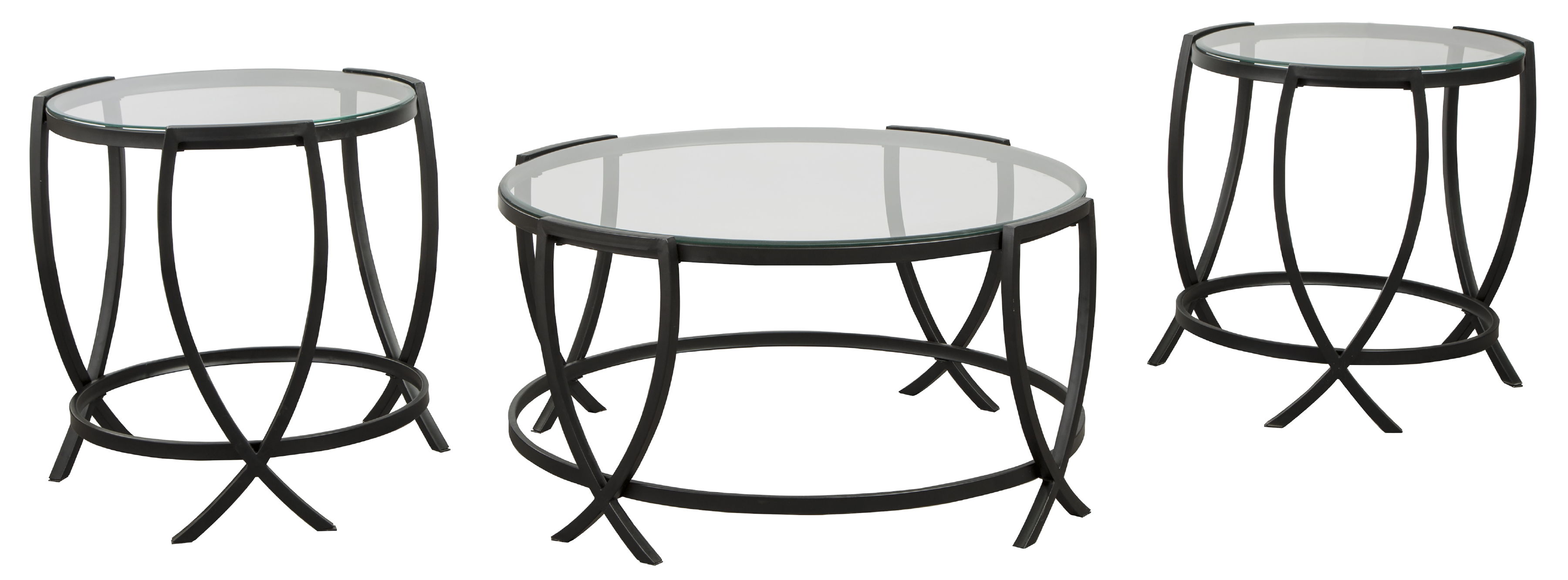 Ashley Furniture Tarrin Black 3pc Occasional Table Set