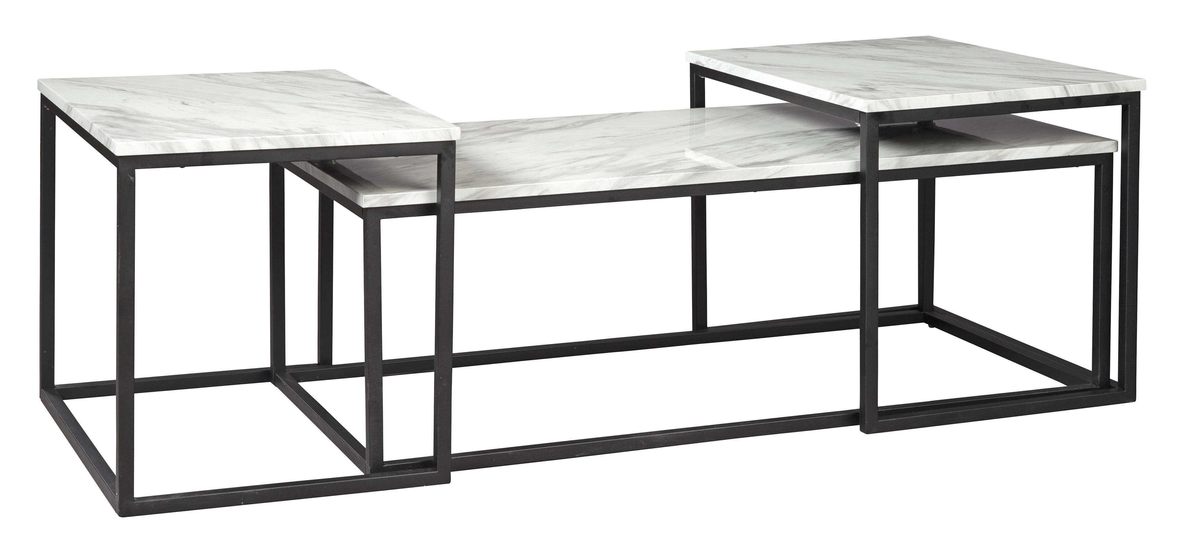 Ashley Furniture Donnesta Gray Black 3pc Occasional Table Set