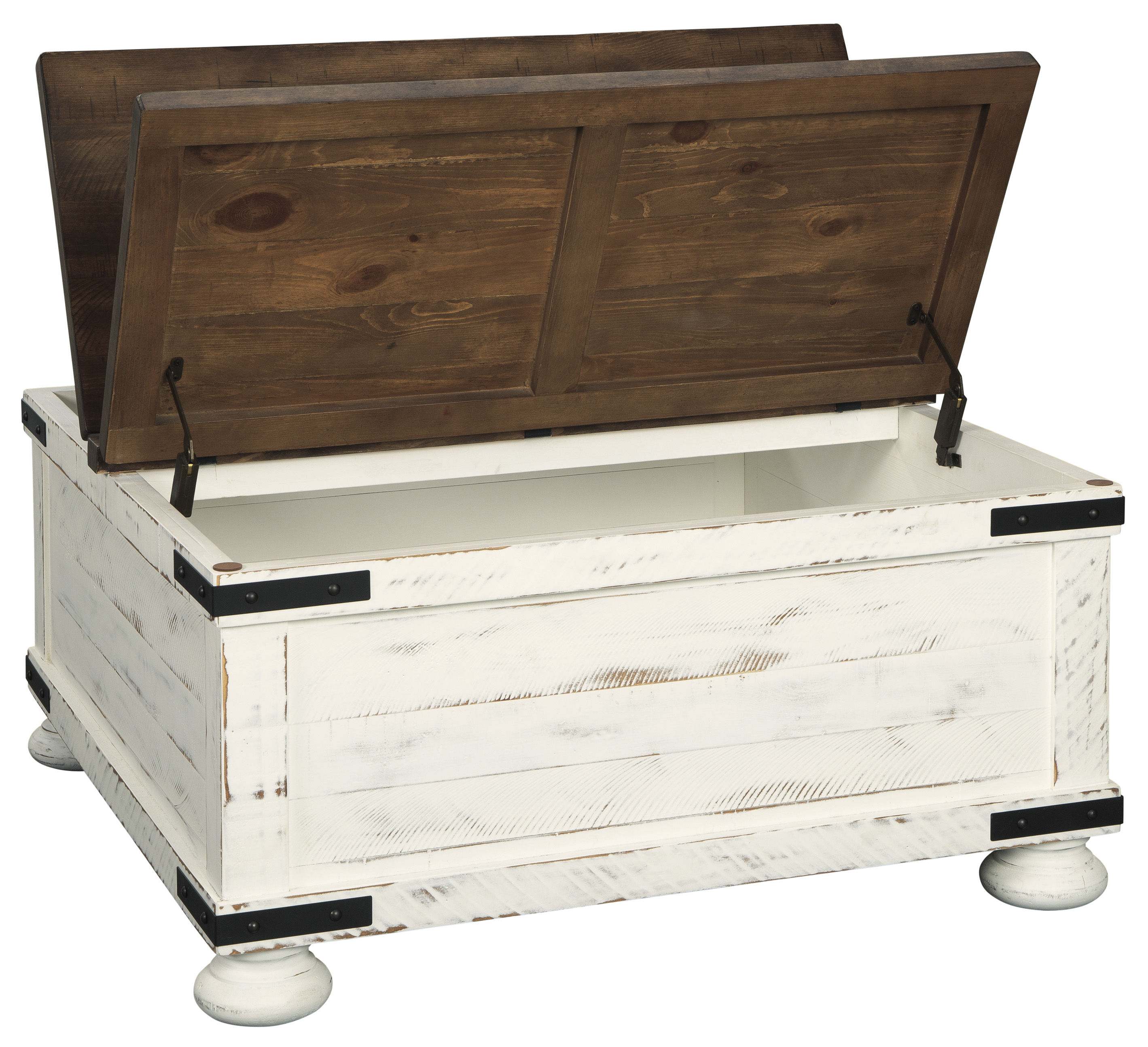 Ashley Furniture Wystfield White Brown Cocktail Table With Storage