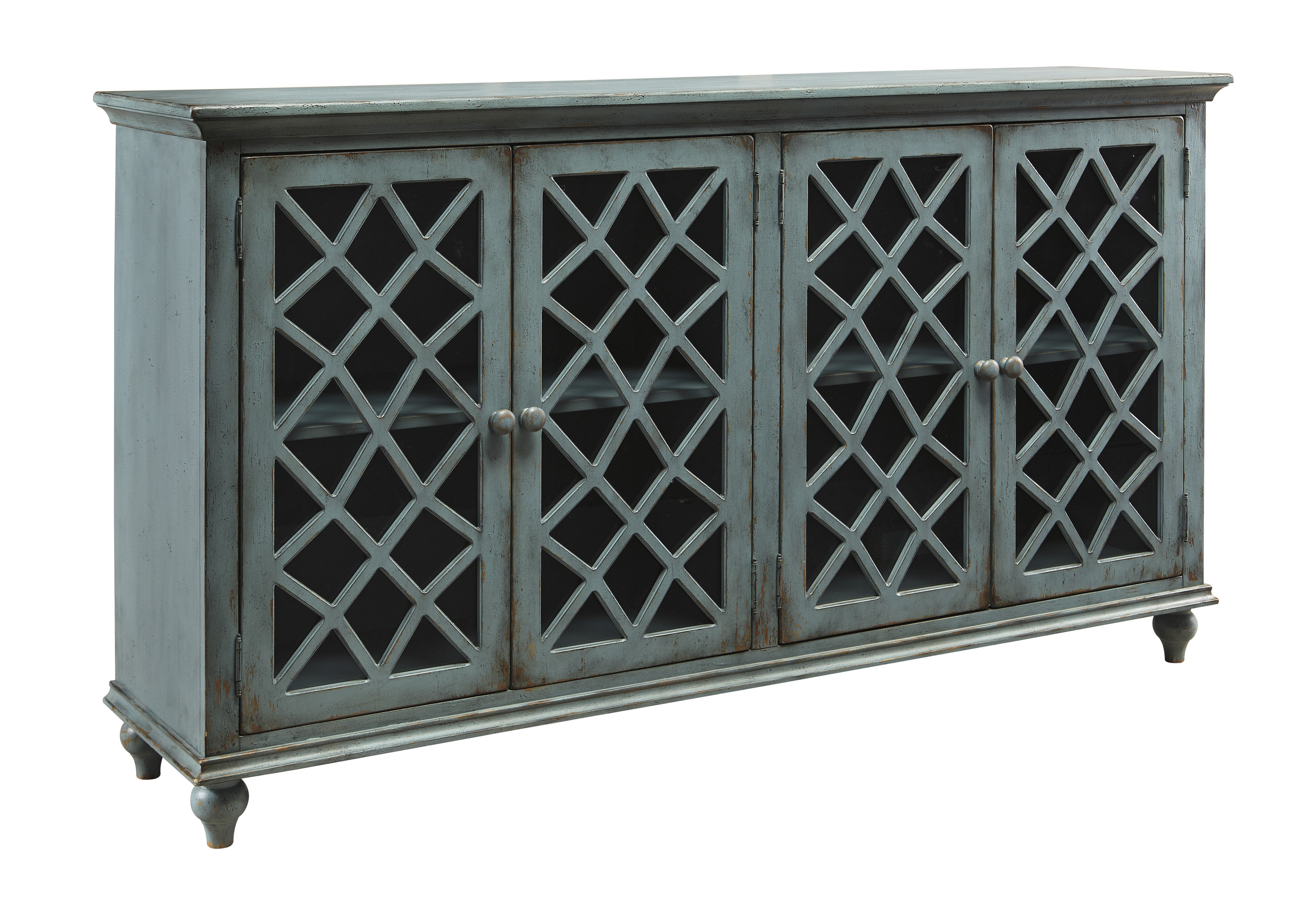 Ashley Furniture Mirimyn Antique Teal Door Accent Cabinet
