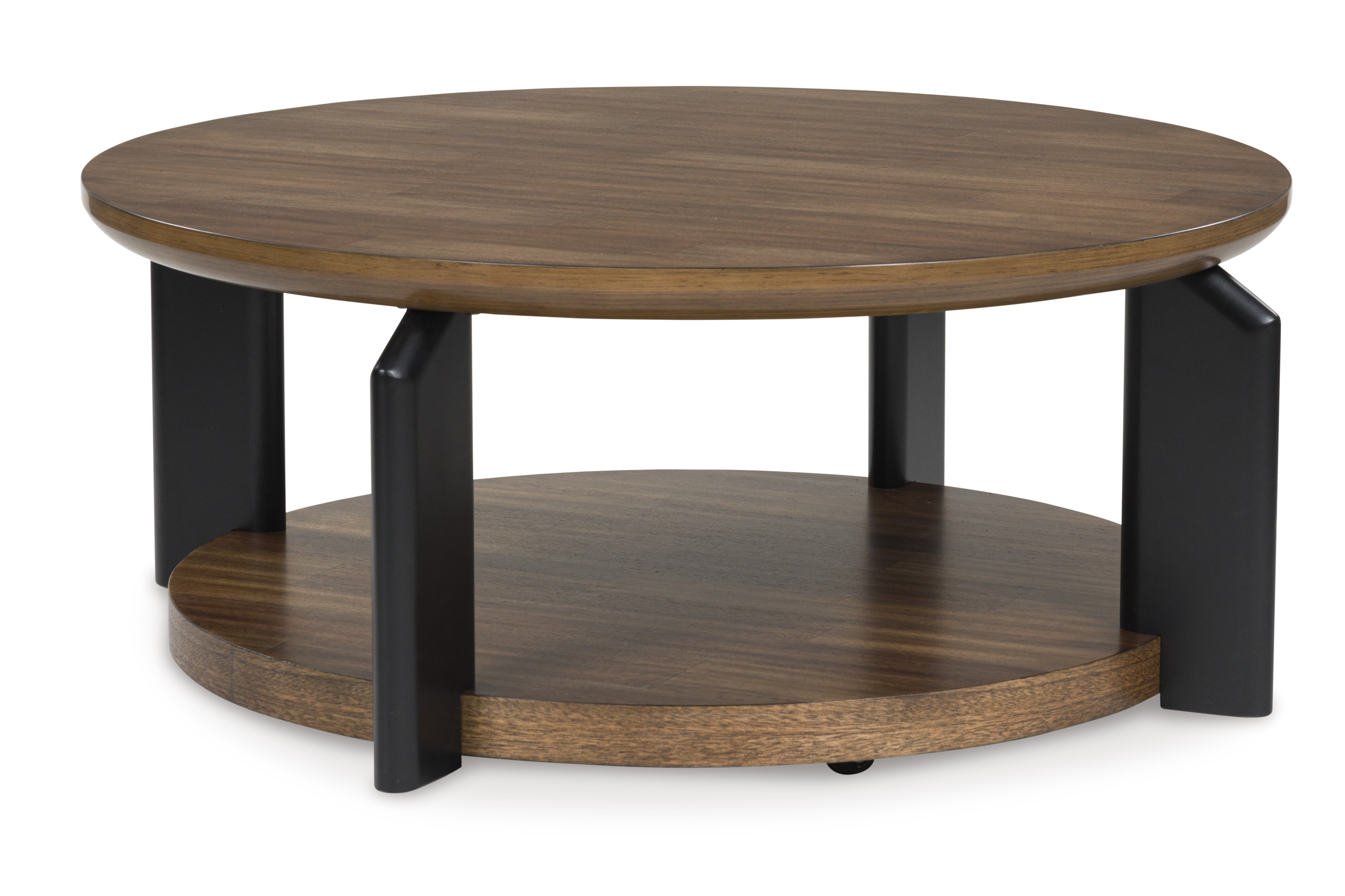 Ashley Furniture Kraeburn Brown Black Round Cocktail Table