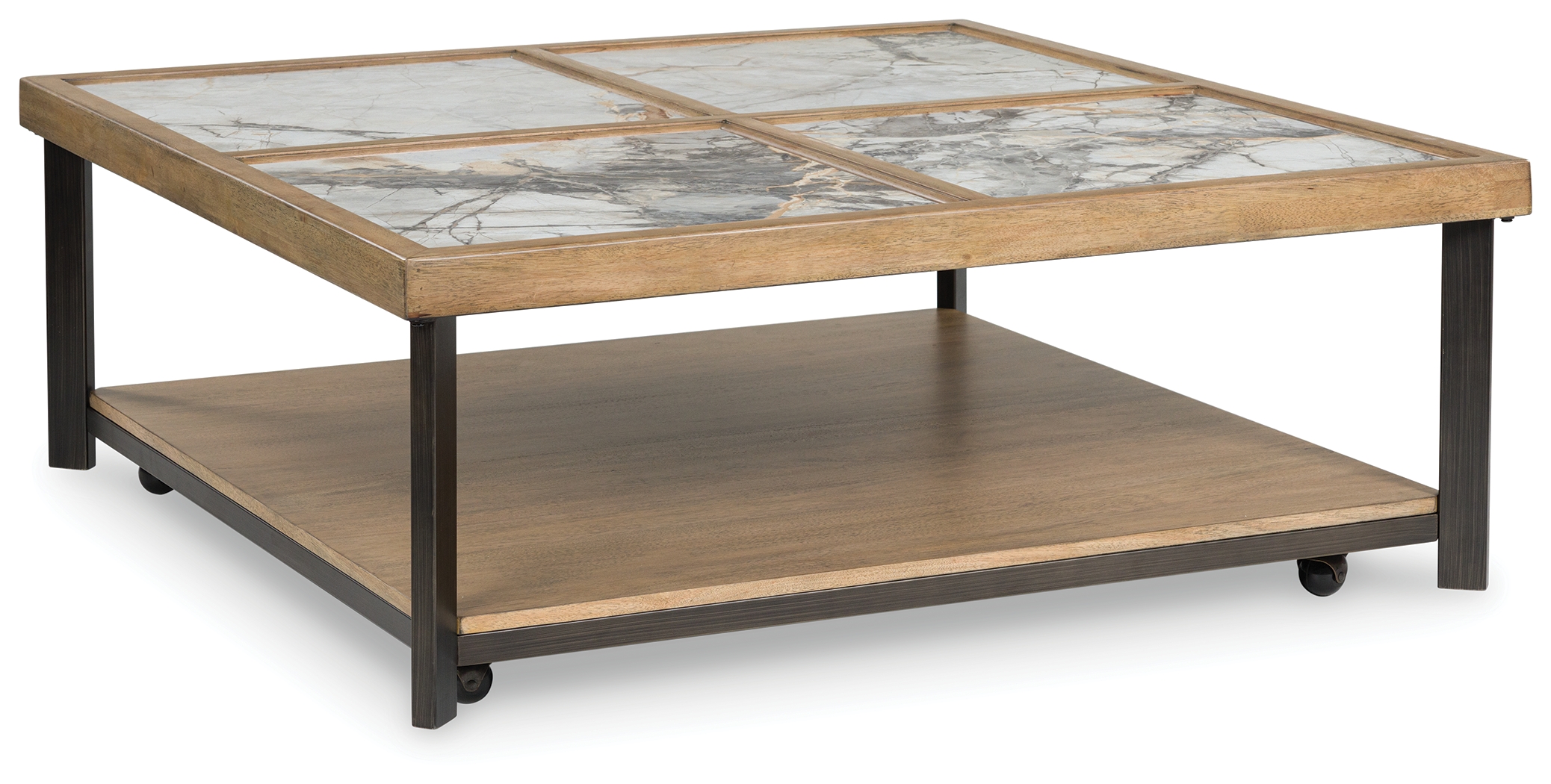 Ashley Furniture Montia Light Natural Square Cocktail Table