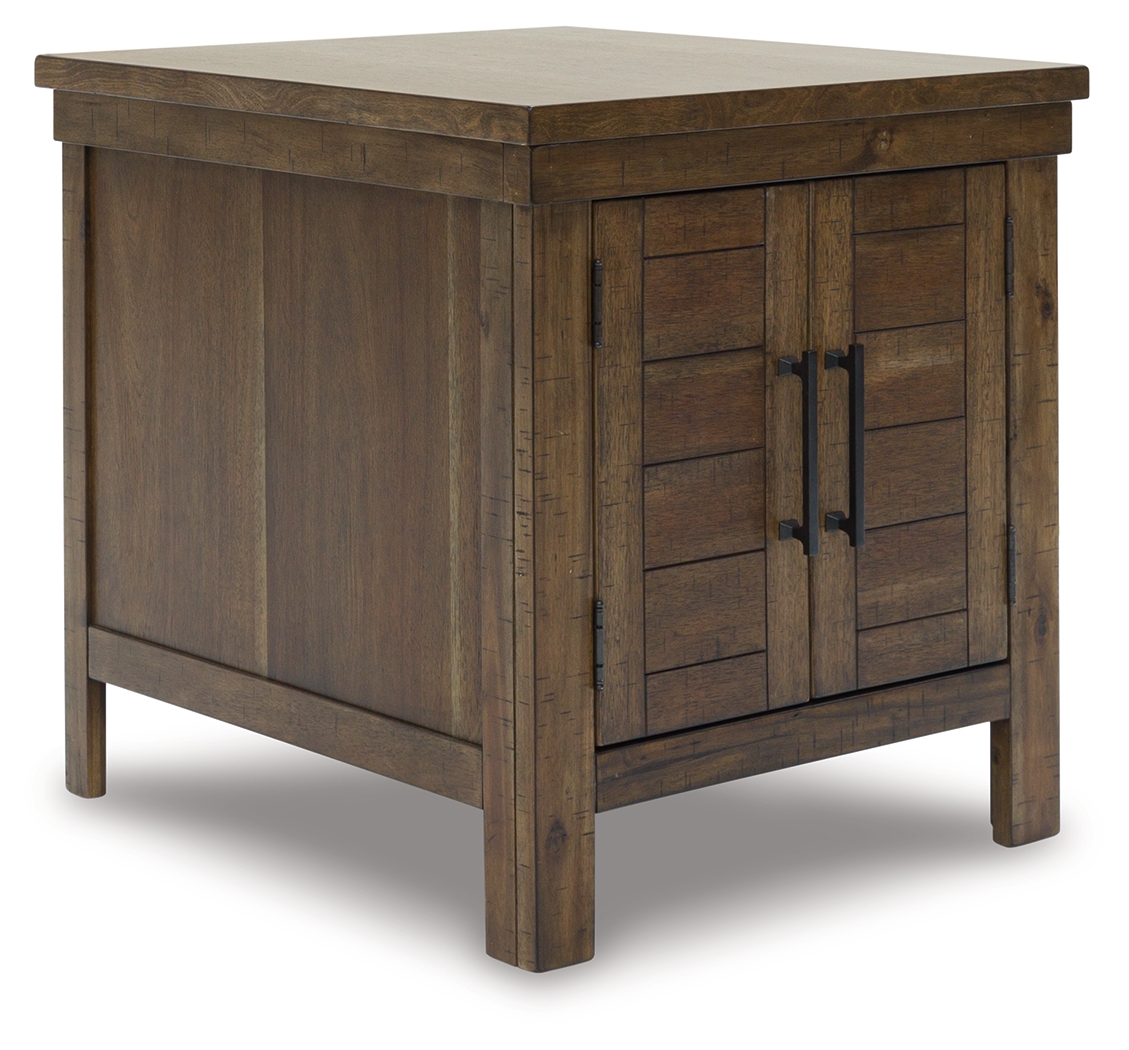 Ashley Furniture Moriville Grayish Brown Rectangular End Table