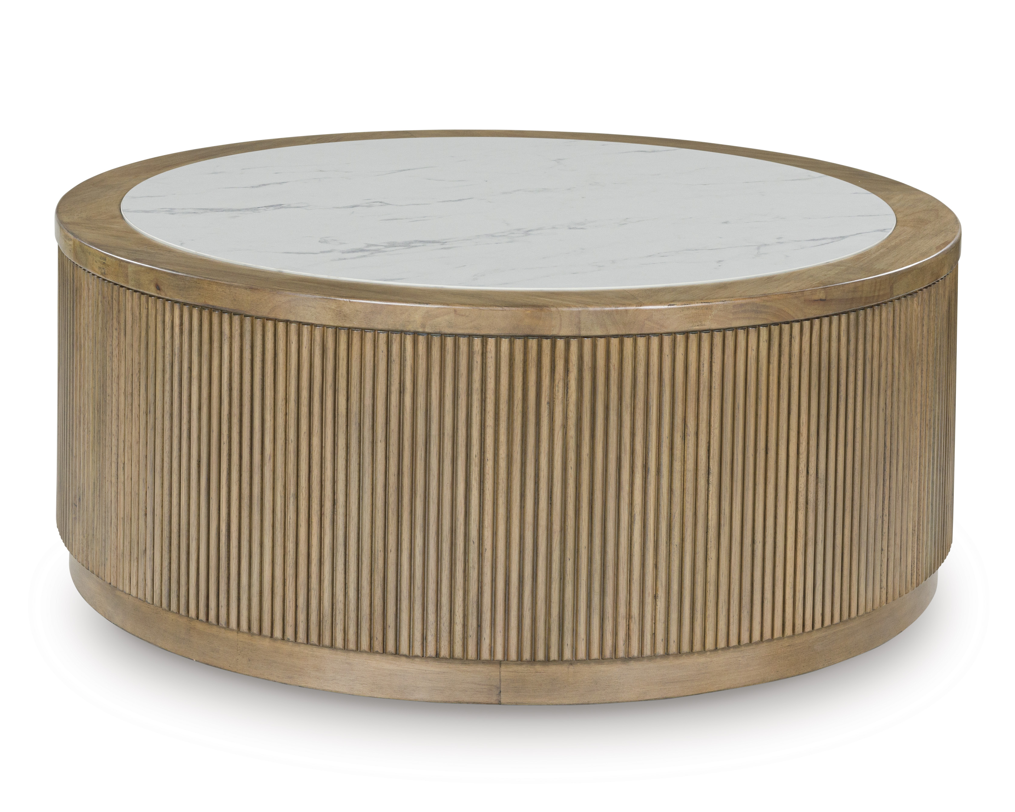 Ashley Furniture Camdill Light Brown White Round Cocktail Table