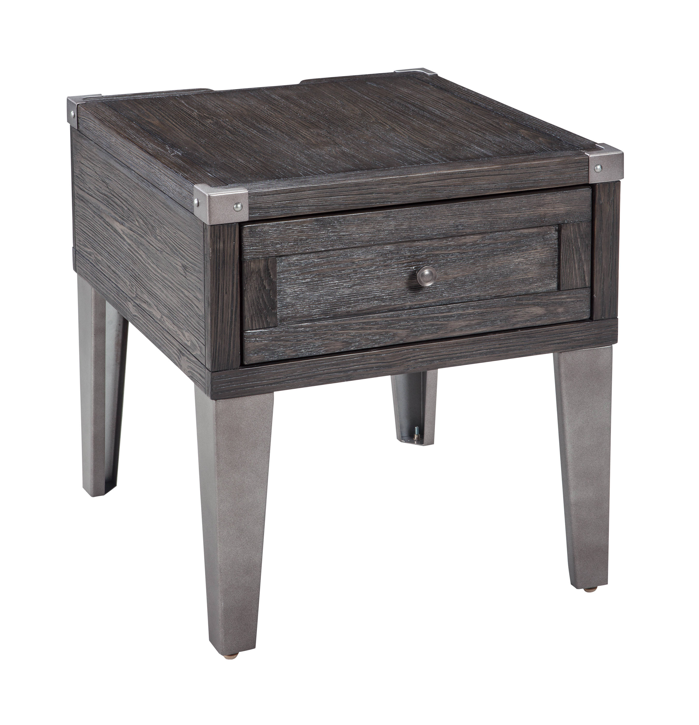 Ashley Furniture Todoe Dark Gray Rectangular End Table