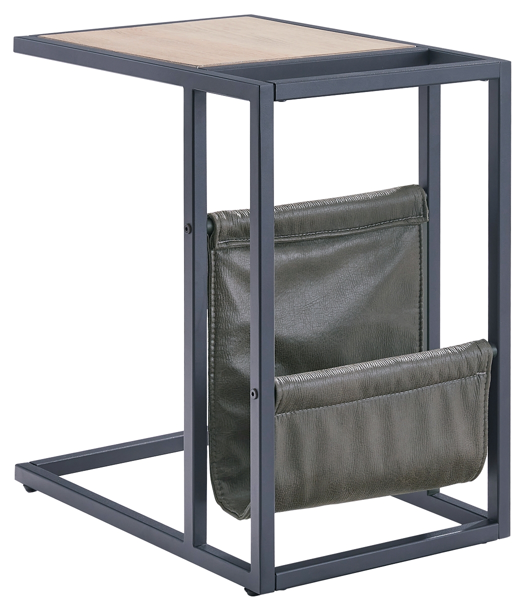 Ashley Furniture Freslowe Light Brown Black Metal Chair Side End Table