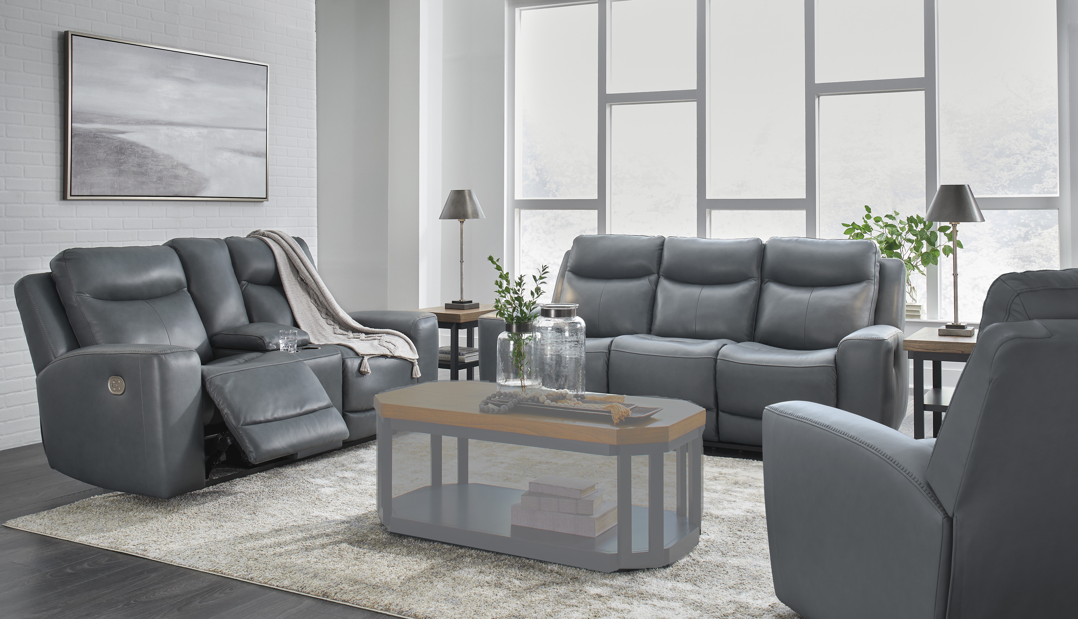 Ashley Furniture Mindanao Steel 3pc Power Living Room Set