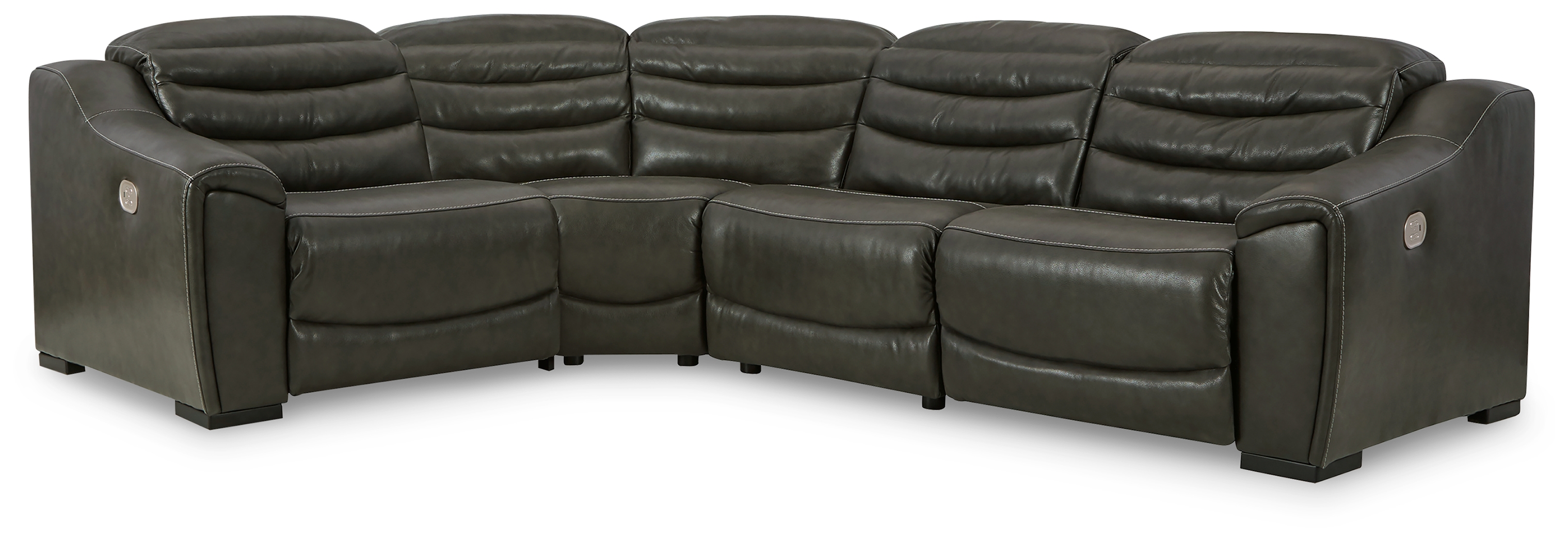 Ashley Furniture Center Line Dark Gray 4pc Power Reclining Sectional