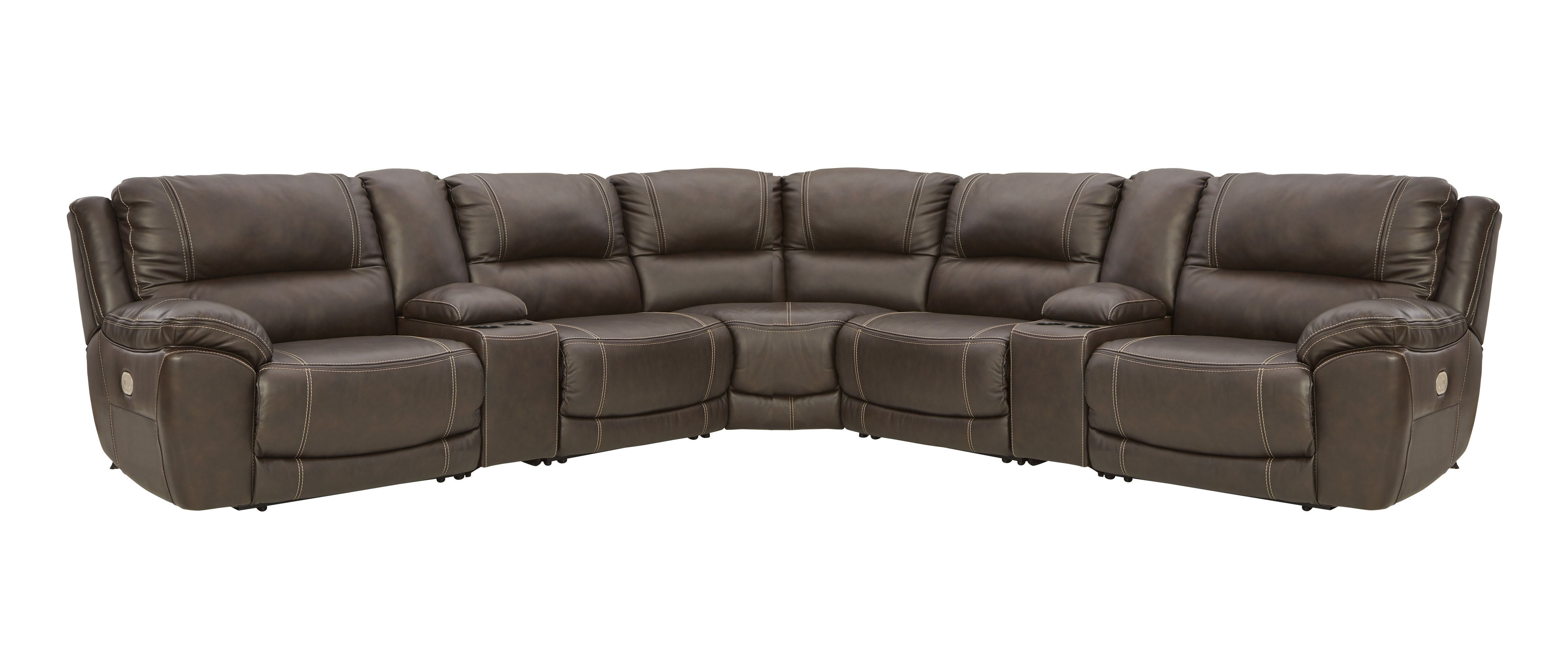 Ashley Furniture Dunleith Chocolate 7pc Power Reclining Sectional
