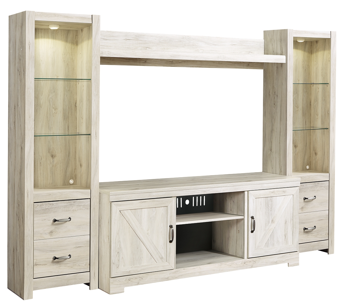Ashley Furniture Bellaby Whitewash 4pc Entertainment Center