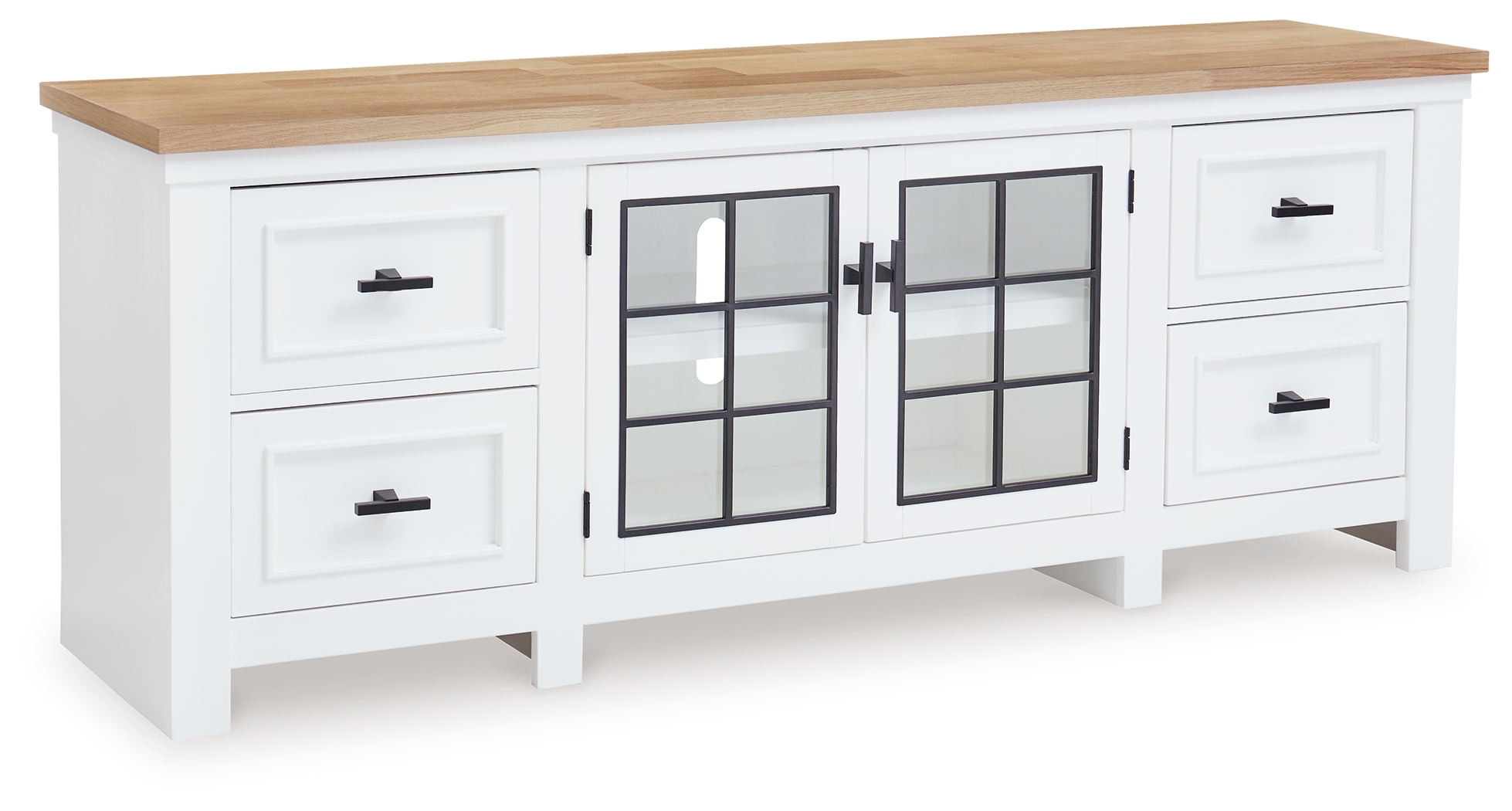 Ashley Furniture Ashbryn White Natural Extra Large TV Stand