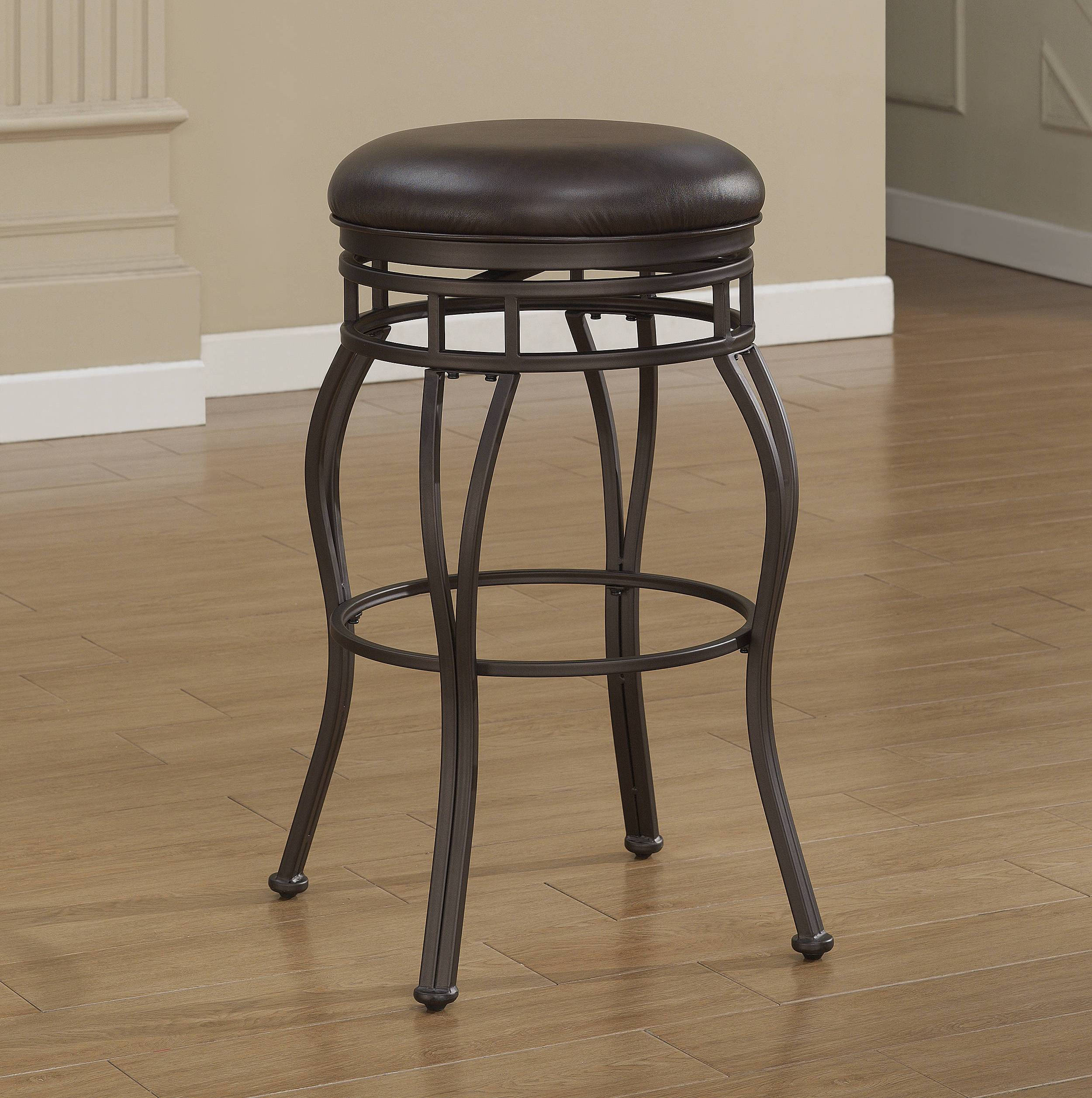 American Woodcrafters Sienna Russet Brown 26 Inch Backless Swivel Stool