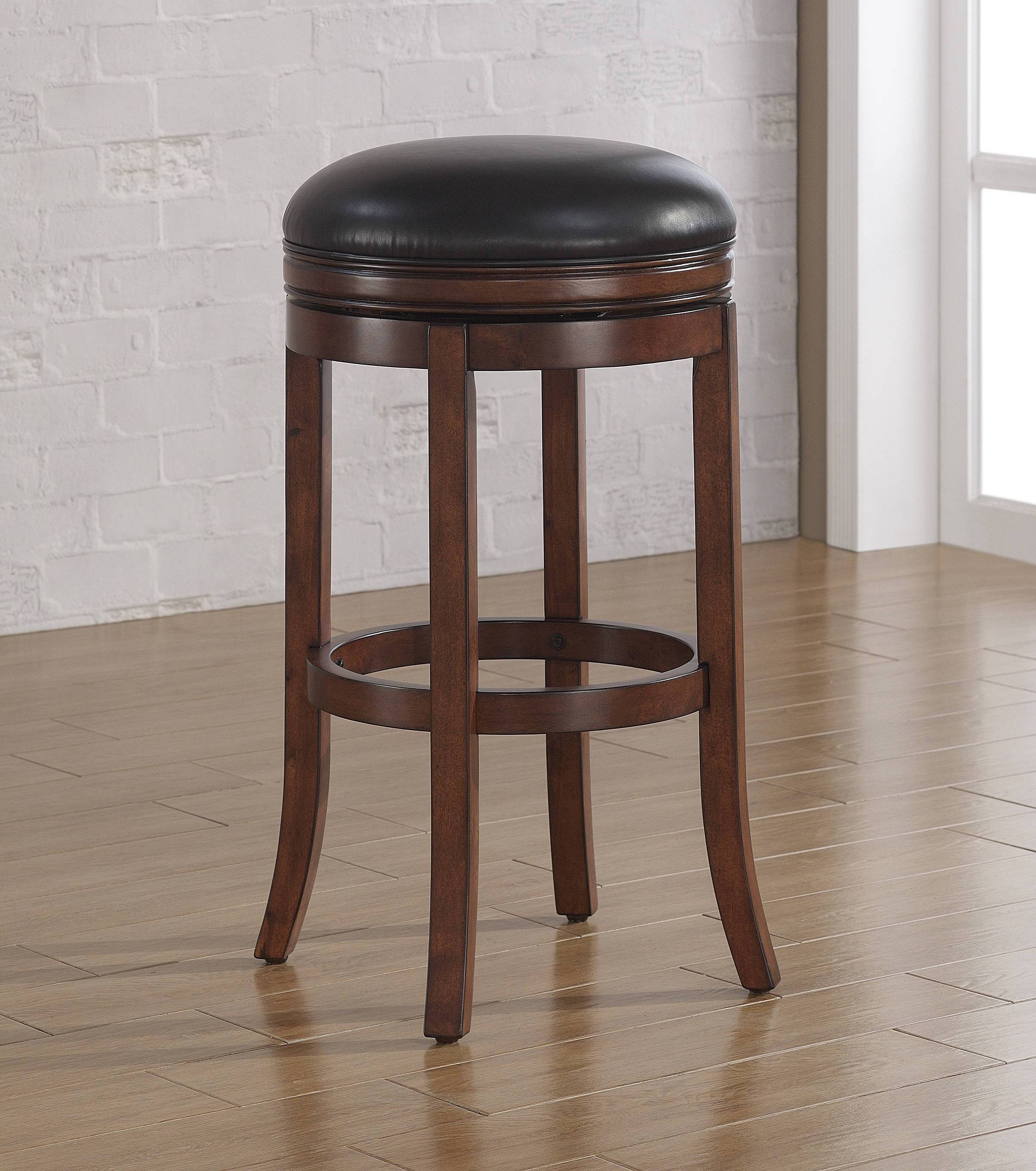 American Woodcrafters Stella Java Medium Walnut 26 Inch Backless Swivel Sto...