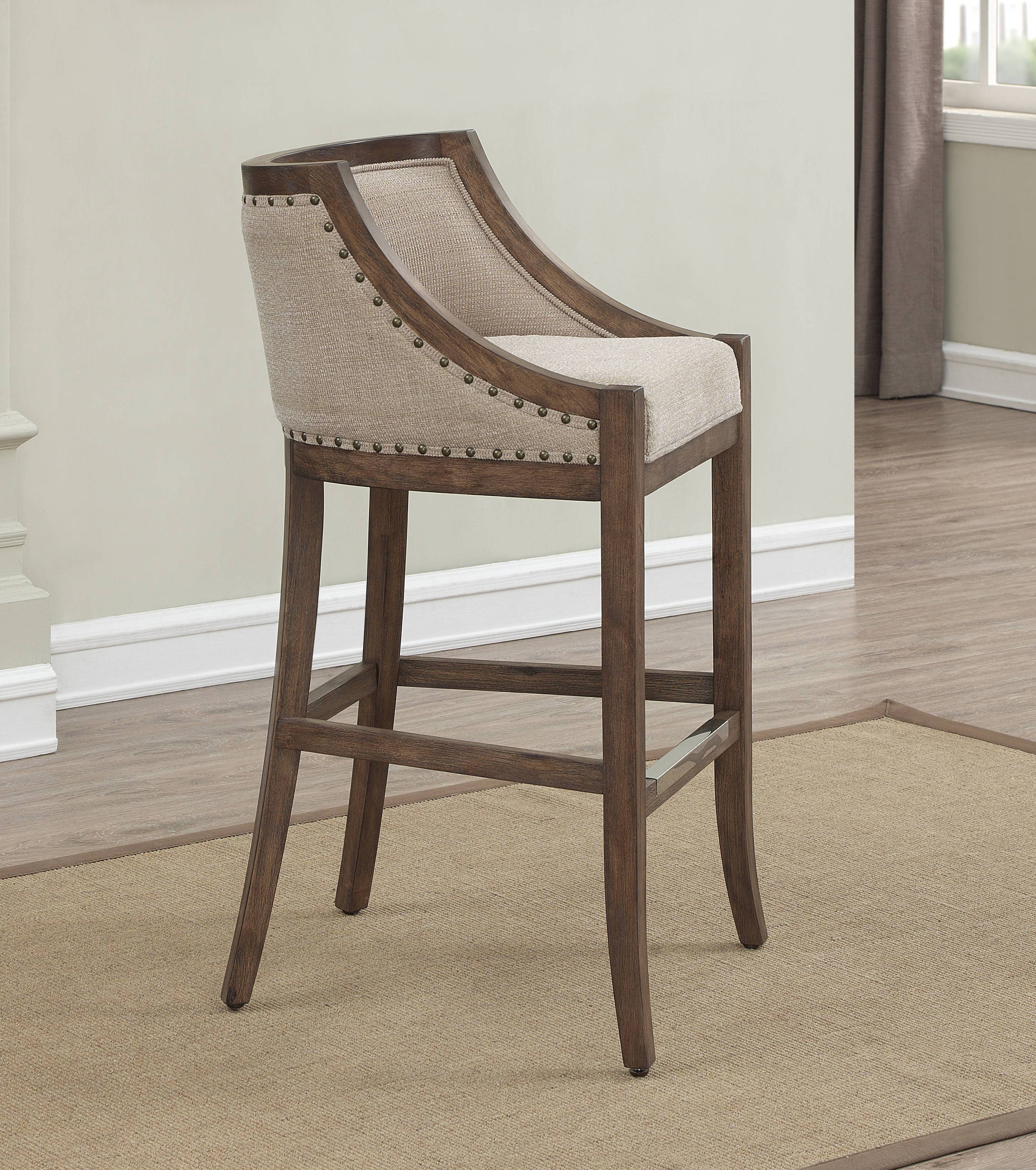 American Woodcrafters Michelle Light Beige Warm Brown 26 Inch Stool