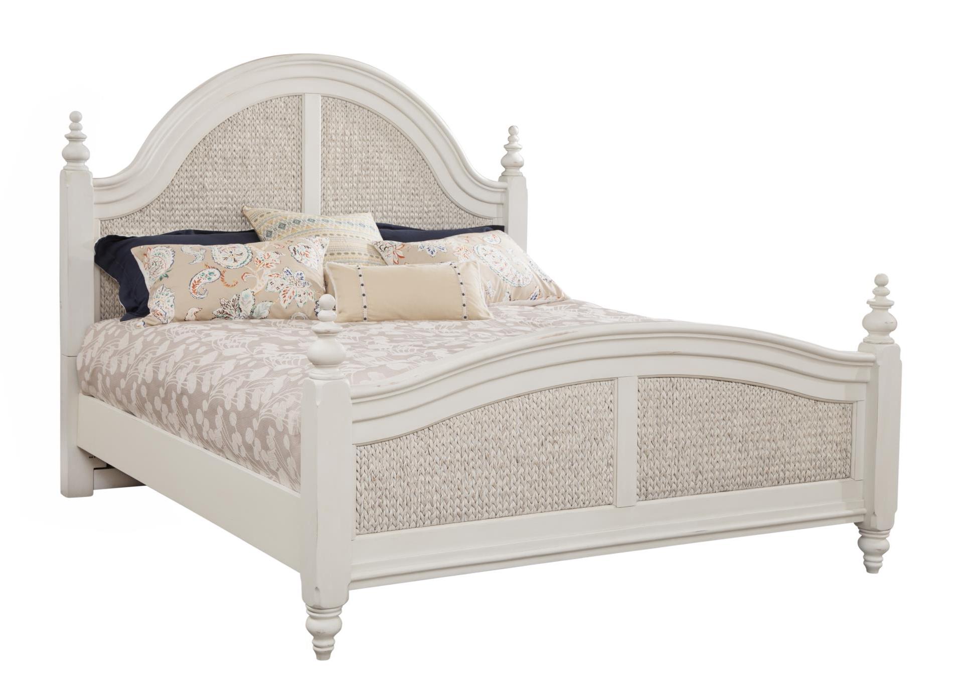 American Woodcrafters Rodanthe Dove White Queen Woven Bed