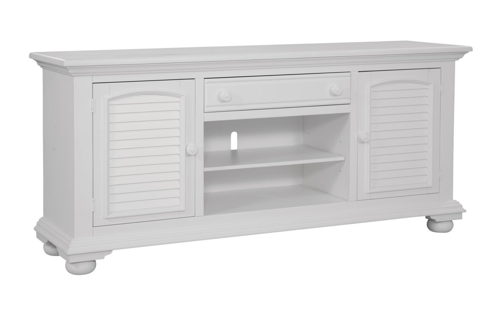 American Woodcrafters Cottage Traditions White 72 Inch Entertainment Consol...