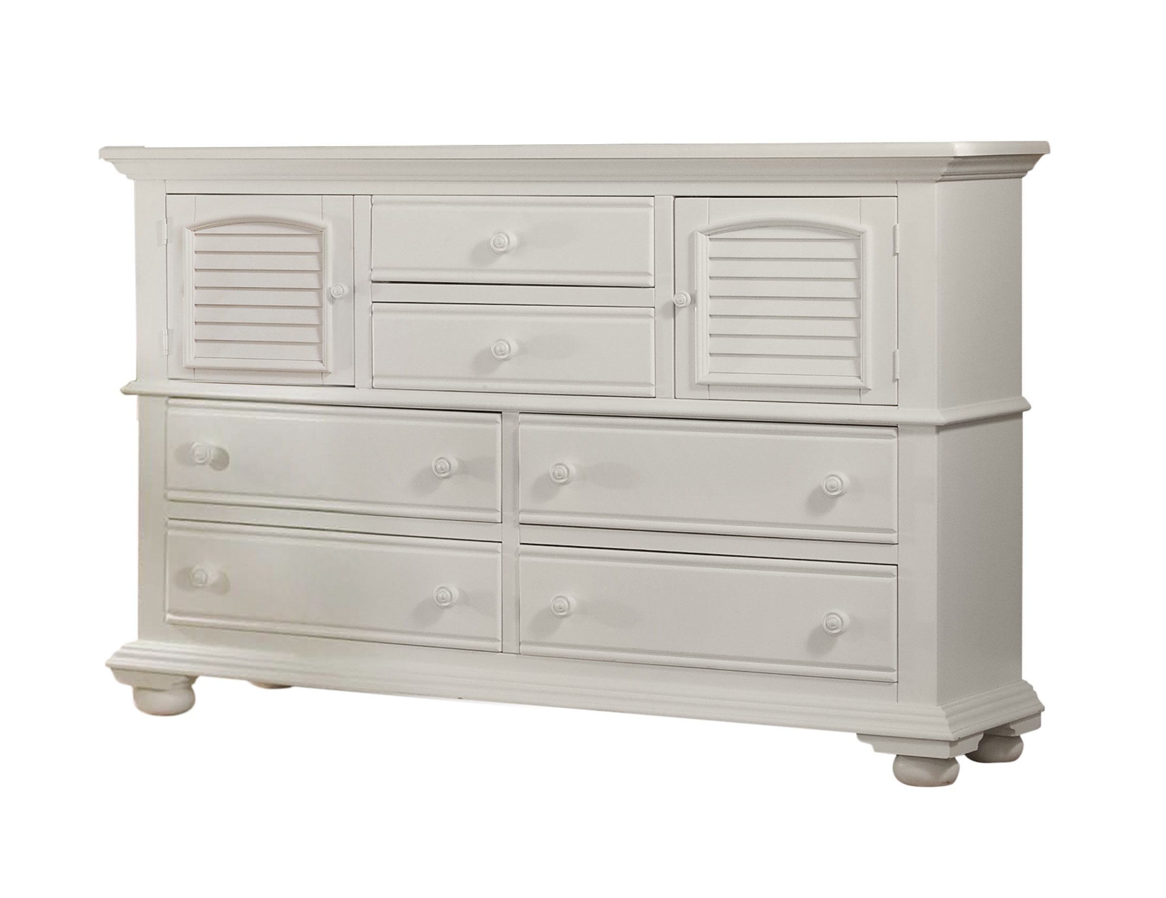 American Woodcrafters Cottage Traditions White High Dresser
